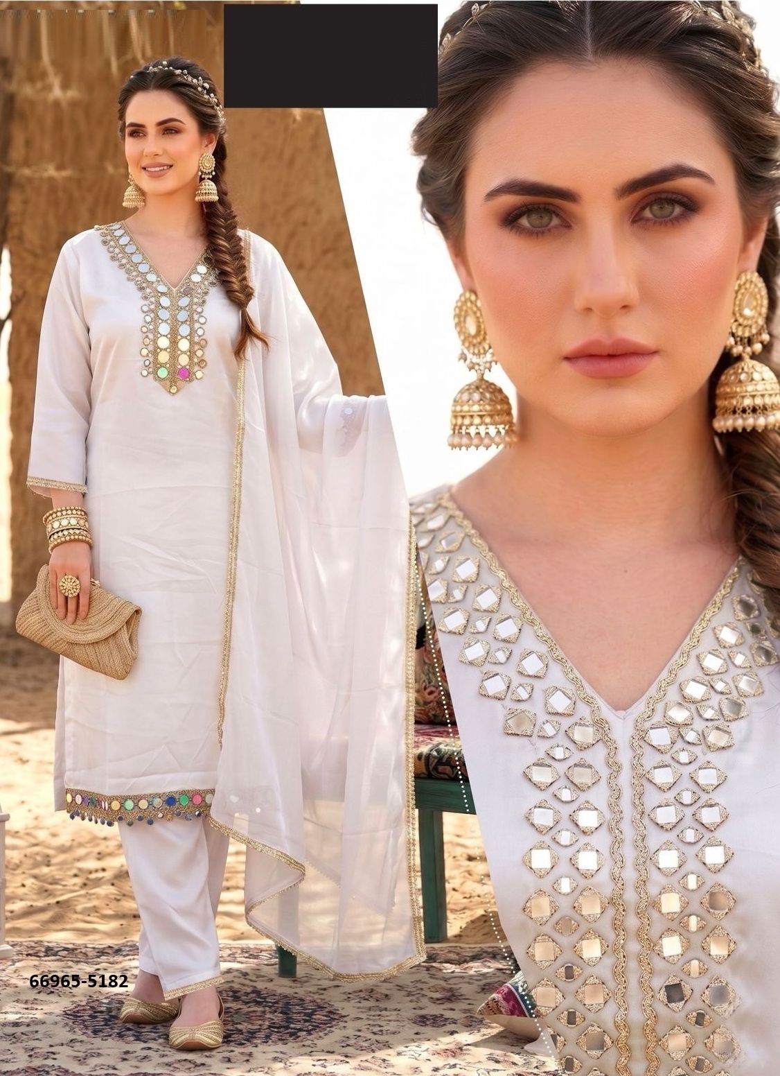 DESIGN 5174 - Catalog # 66965 (Set of 4 SIZE-SETS [Readymade Salwar Suits])