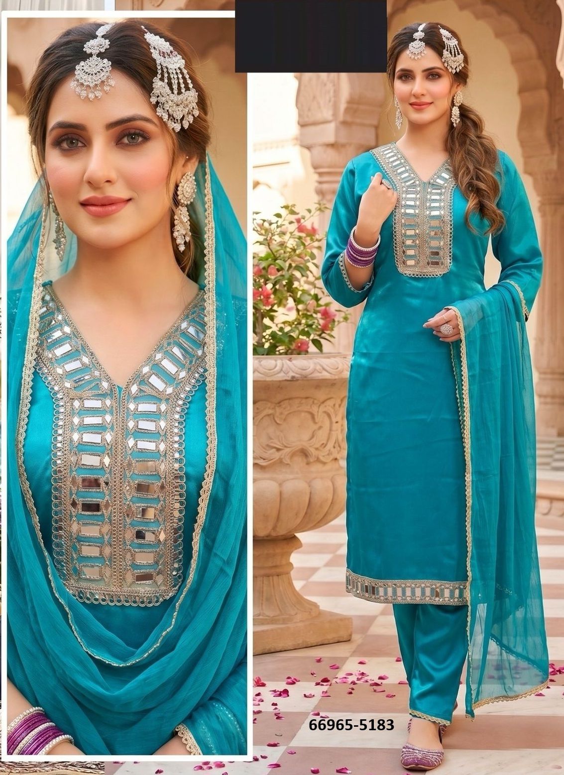 DESIGN 5174 - Catalog # 66965 (Set of 4 SIZE-SETS [Readymade Salwar Suits])