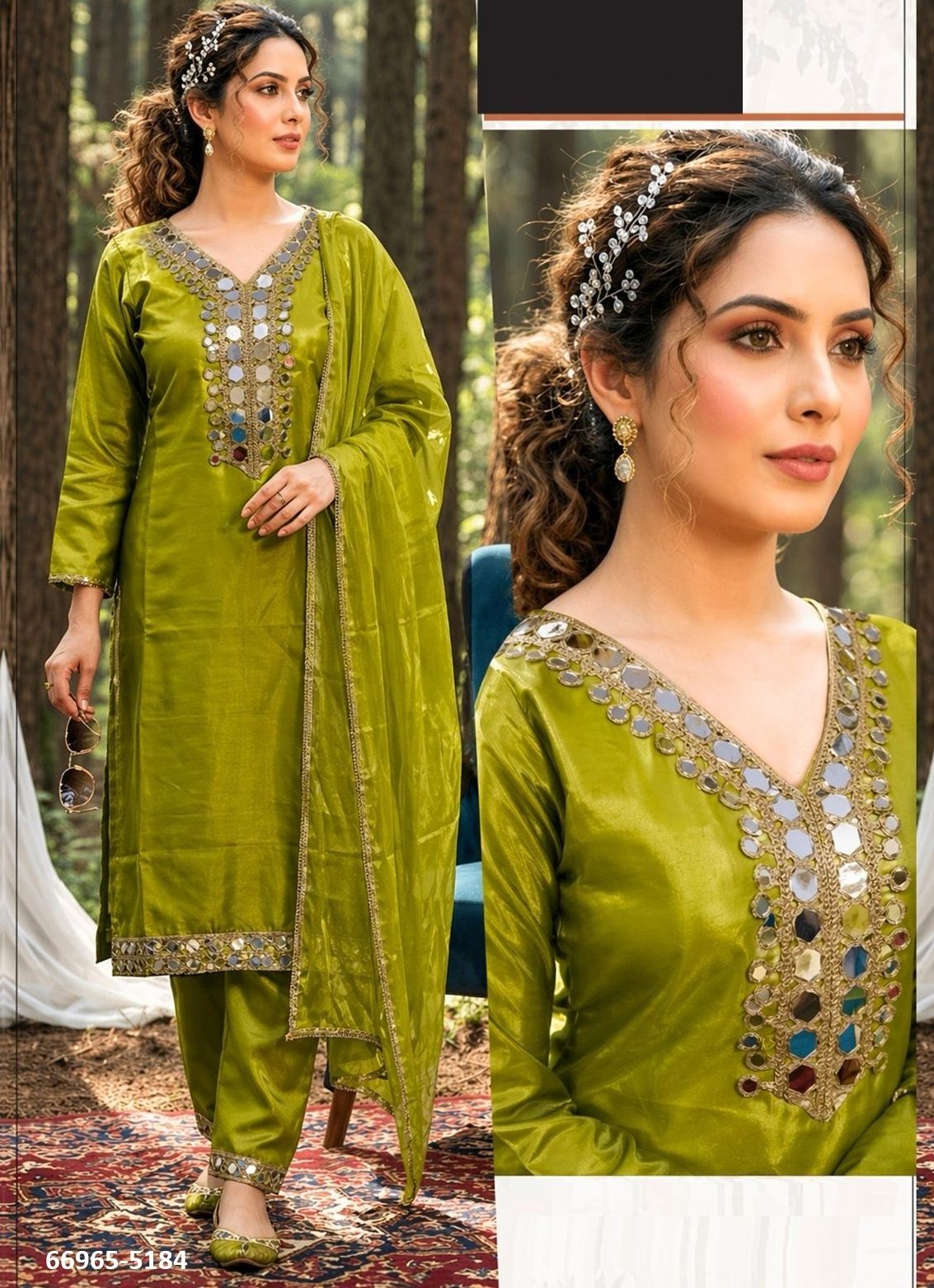 DESIGN 5174 - Catalog # 66965 (Set of 4 SIZE-SETS [Readymade Salwar Suits])
