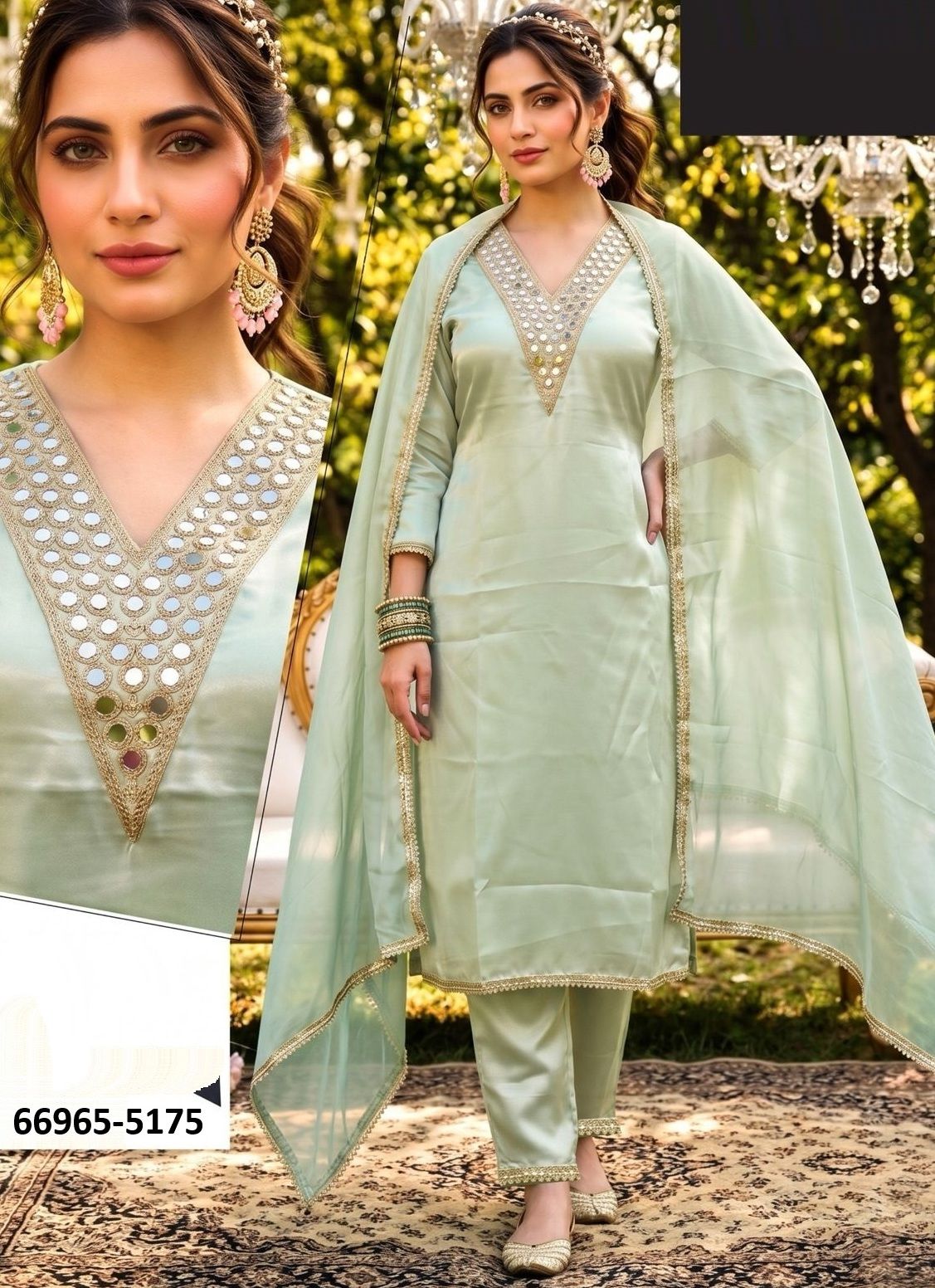 DESIGN 5174 - Catalog # 66965 (Set of 4 SIZE-SETS [Readymade Salwar Suits])
