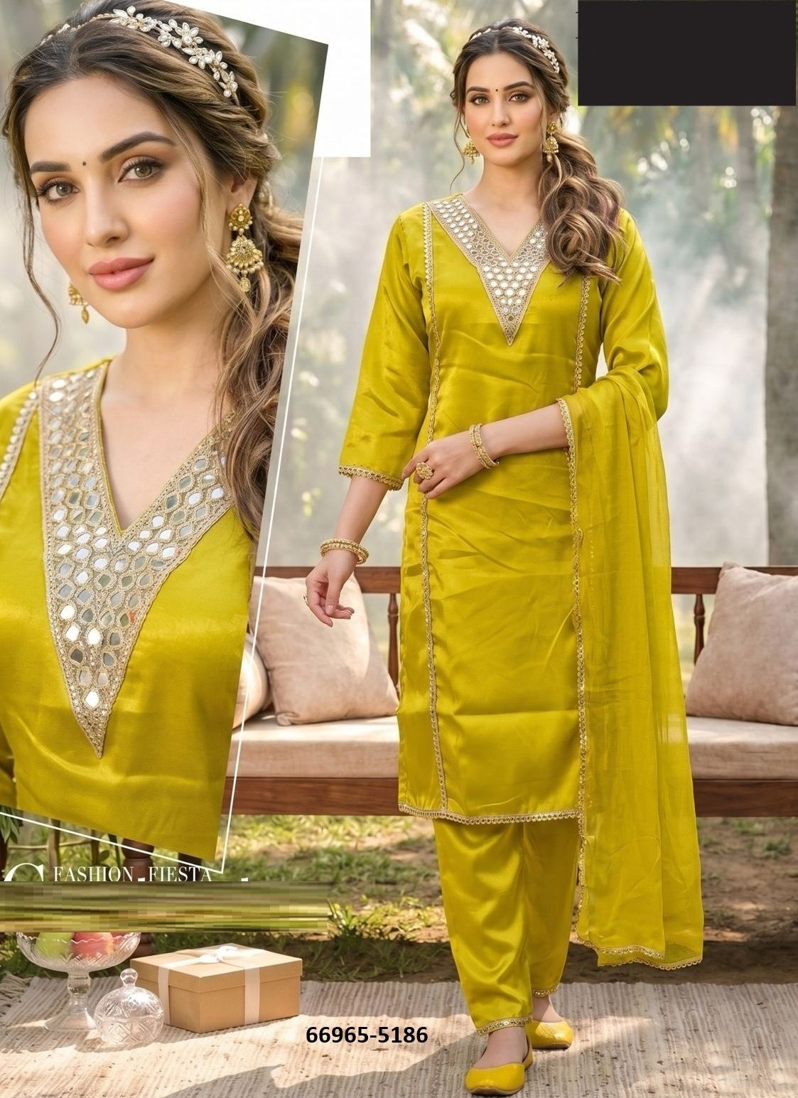 DESIGN 5174 - Catalog # 66965 (Set of 4 SIZE-SETS [Readymade Salwar Suits])