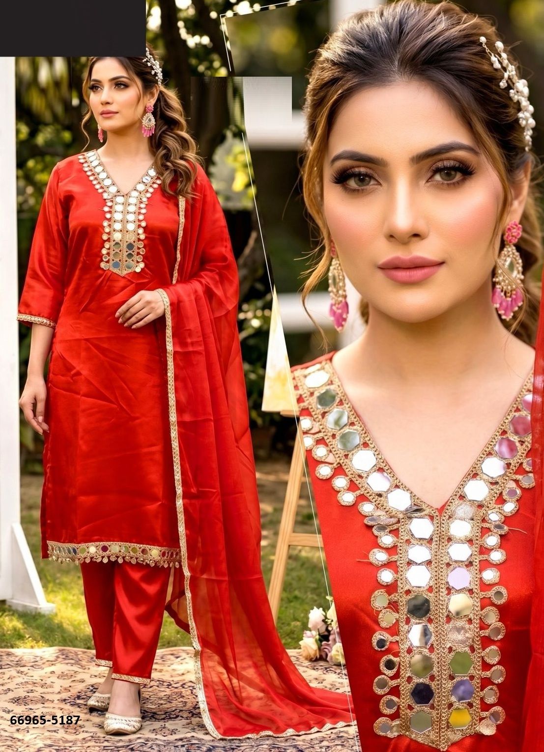 DESIGN 5174 - Catalog # 66965 (Set of 4 SIZE-SETS [Readymade Salwar Suits])
