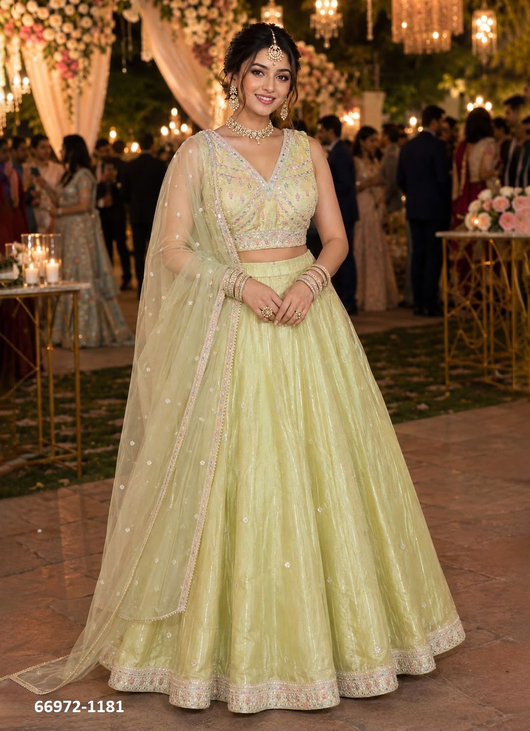 HIRNI - Catalog # 66972 (Set of 3 Readymade Lehengas)