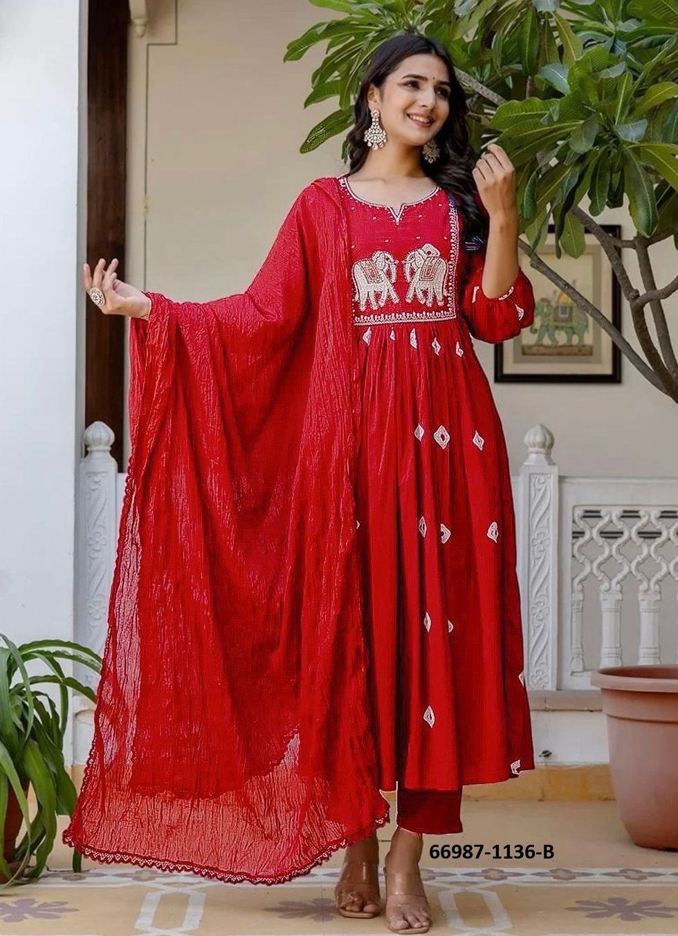 DESIGN 1136 - Catalog # 66987 (Set of 3 Readymade Salwar Suits) DESIGN 1136 - Catalog # 66987 (Set of 3 Readymade Salwar Suits)