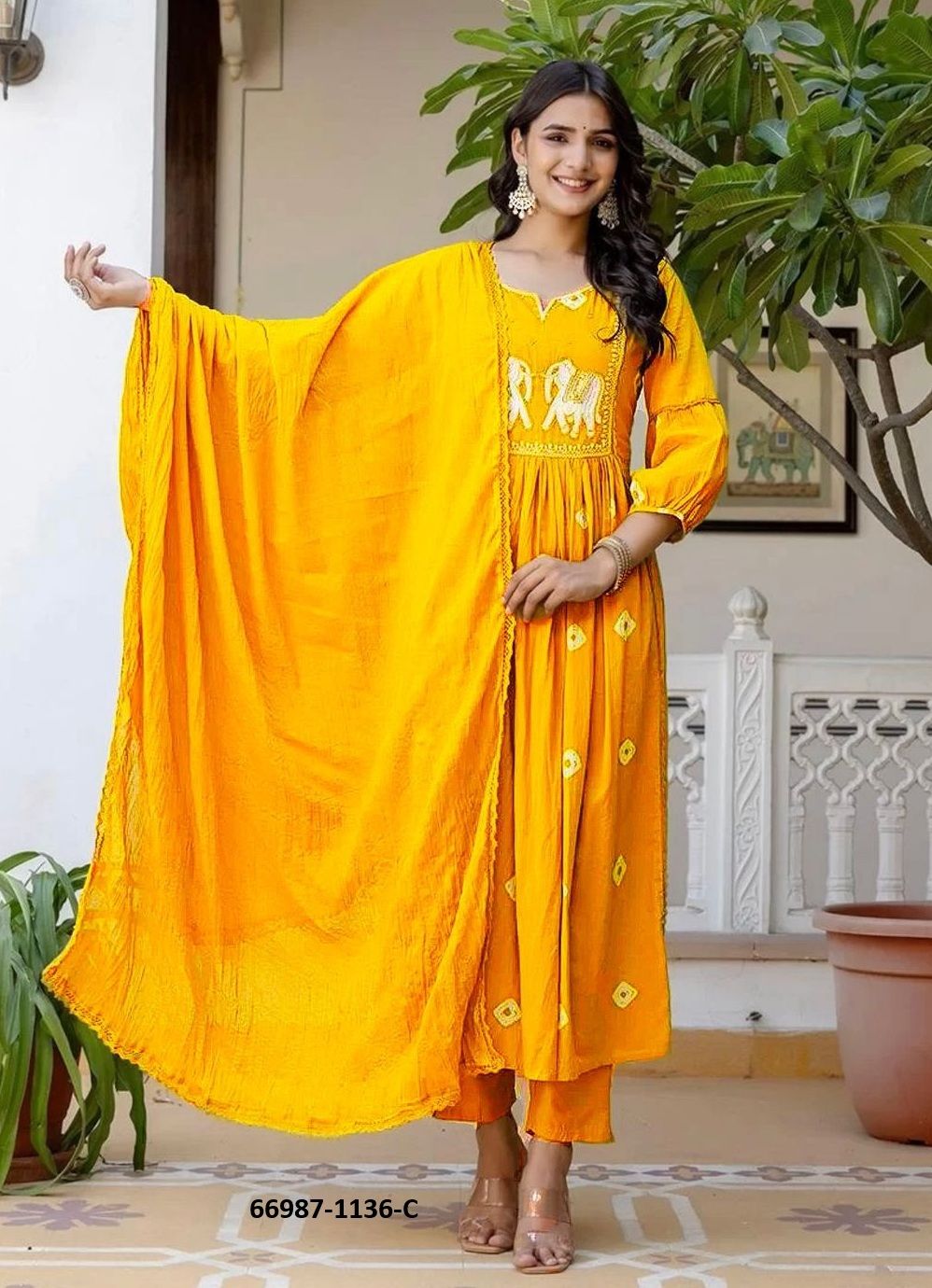 DESIGN 1136 - Catalog # 66987 (Set of 3 Readymade Salwar Suits) DESIGN 1136 - Catalog # 66987 (Set of 3 Readymade Salwar Suits)