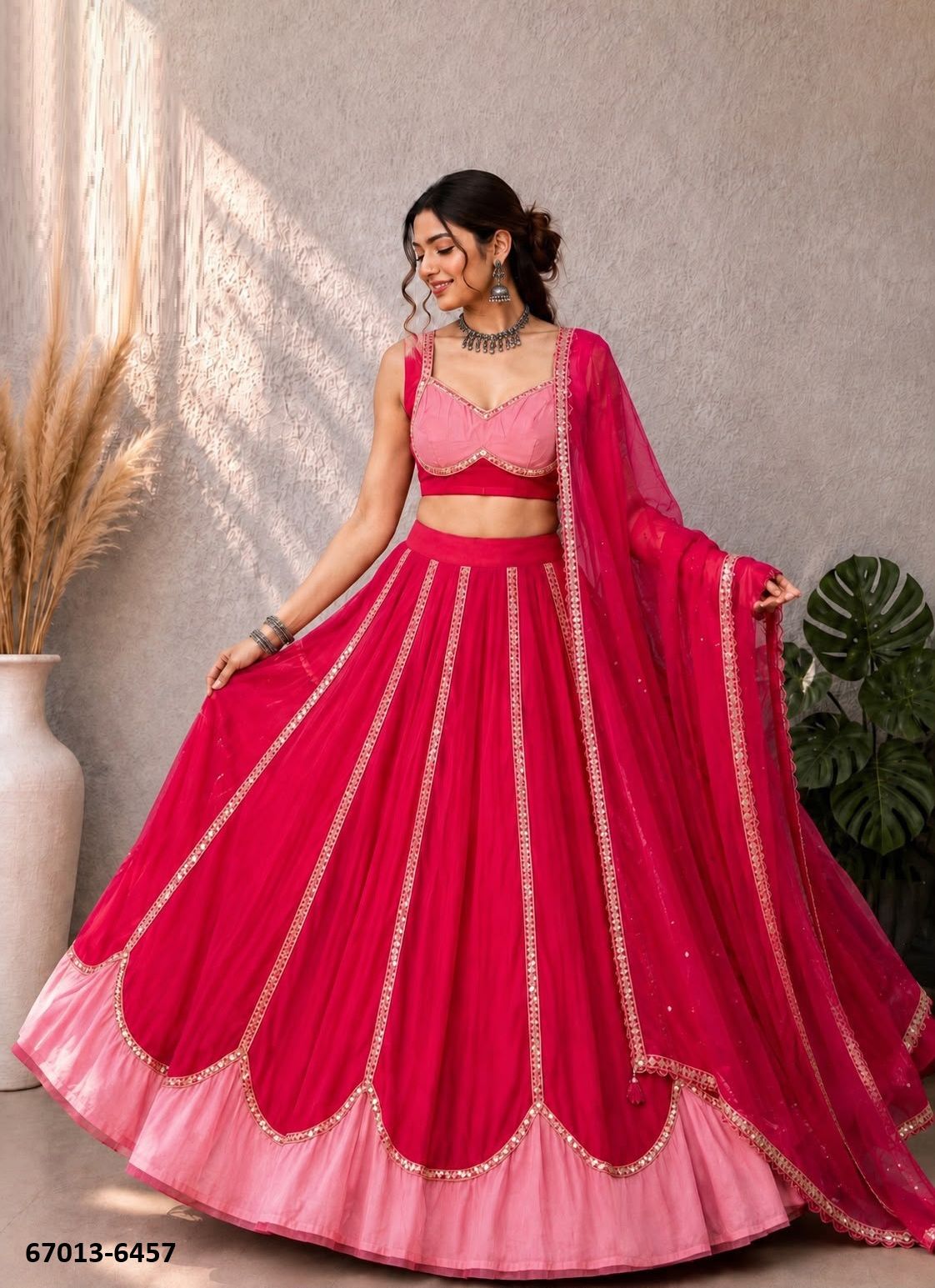 GHOOMER - Catalog # 67013 (Set of 4 Readymade Lehengas) GHOOMER - Catalog # 67013 (Set of 4 Readymade Lehengas)