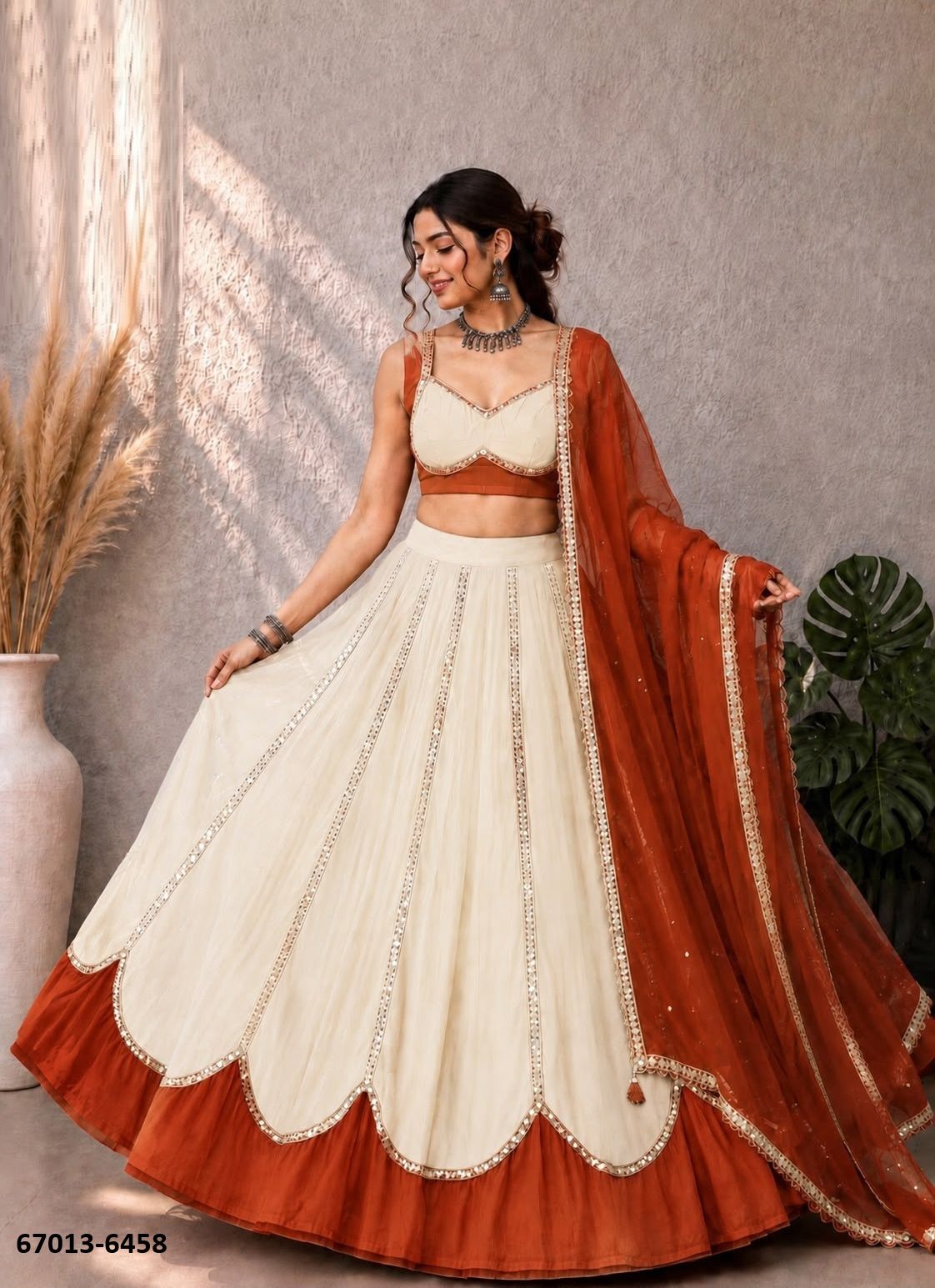 GHOOMER - Catalog # 67013 (Set of 4 Readymade Lehengas) GHOOMER - Catalog # 67013 (Set of 4 Readymade Lehengas)