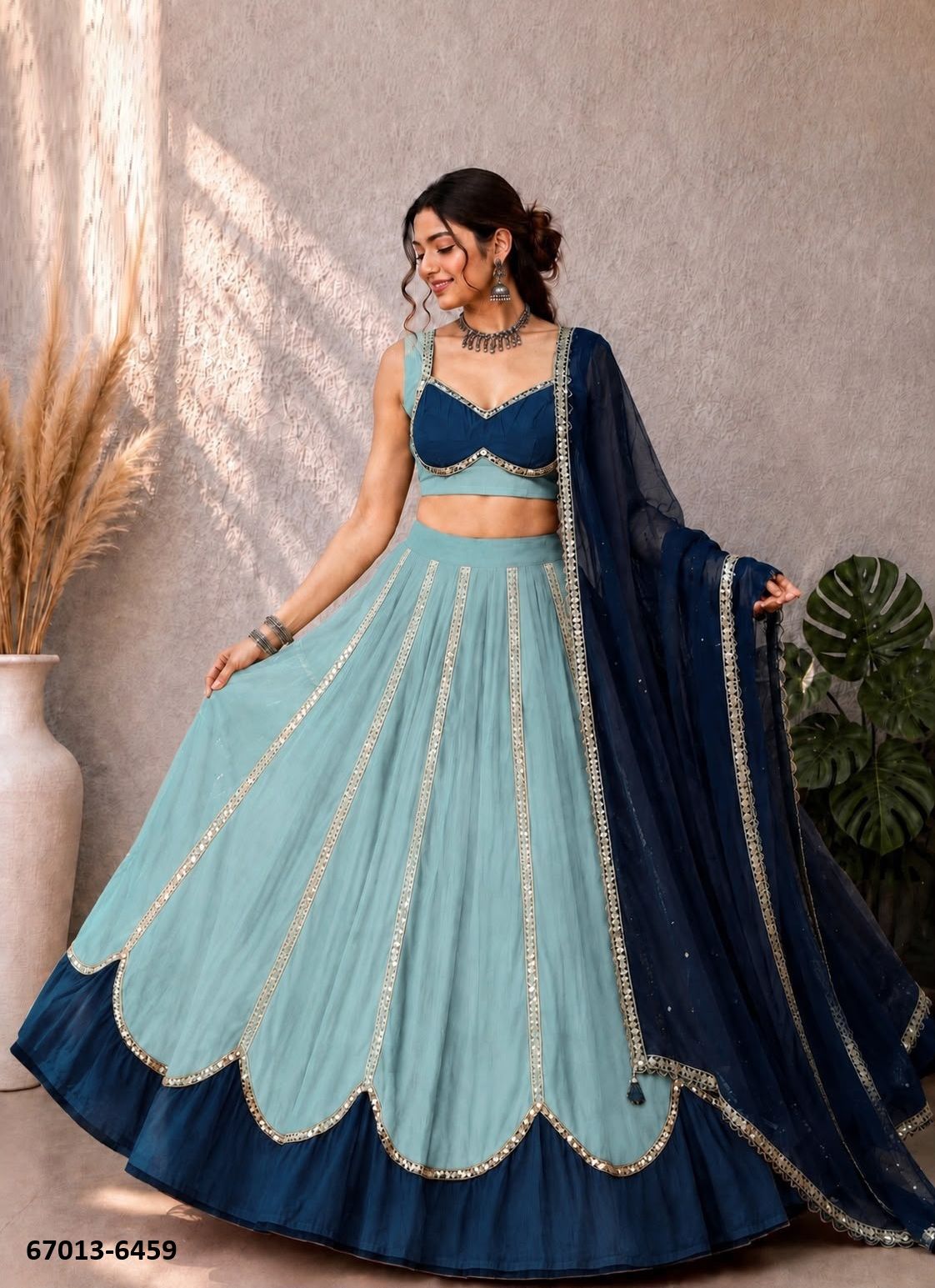 GHOOMER - Catalog # 67013 (Set of 4 Readymade Lehengas) GHOOMER - Catalog # 67013 (Set of 4 Readymade Lehengas)