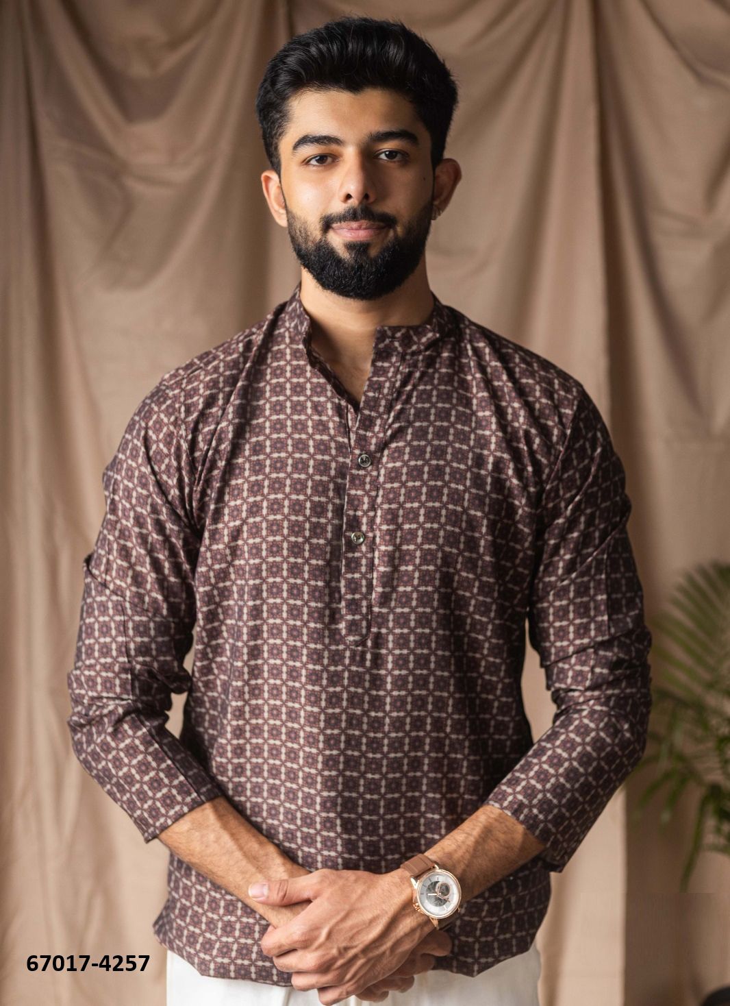 MEN'S SHORT KURTA - Catalog # 67017 (Set of 19 Men's Ethnic Wear)