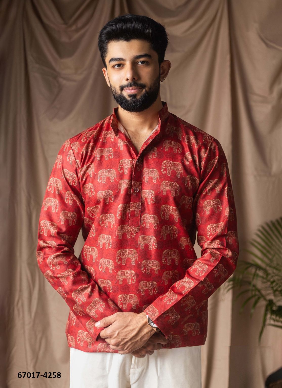 MEN'S SHORT KURTA - Catalog # 67017 (Set of 19 Men's Ethnic Wear)