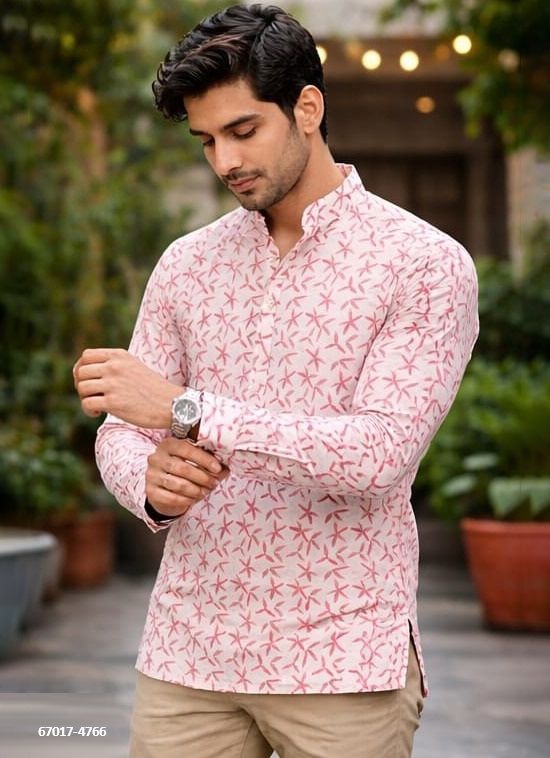 MEN'S SHORT KURTA - Catalog # 67017 (Set of 19 Men's Ethnic Wear)
