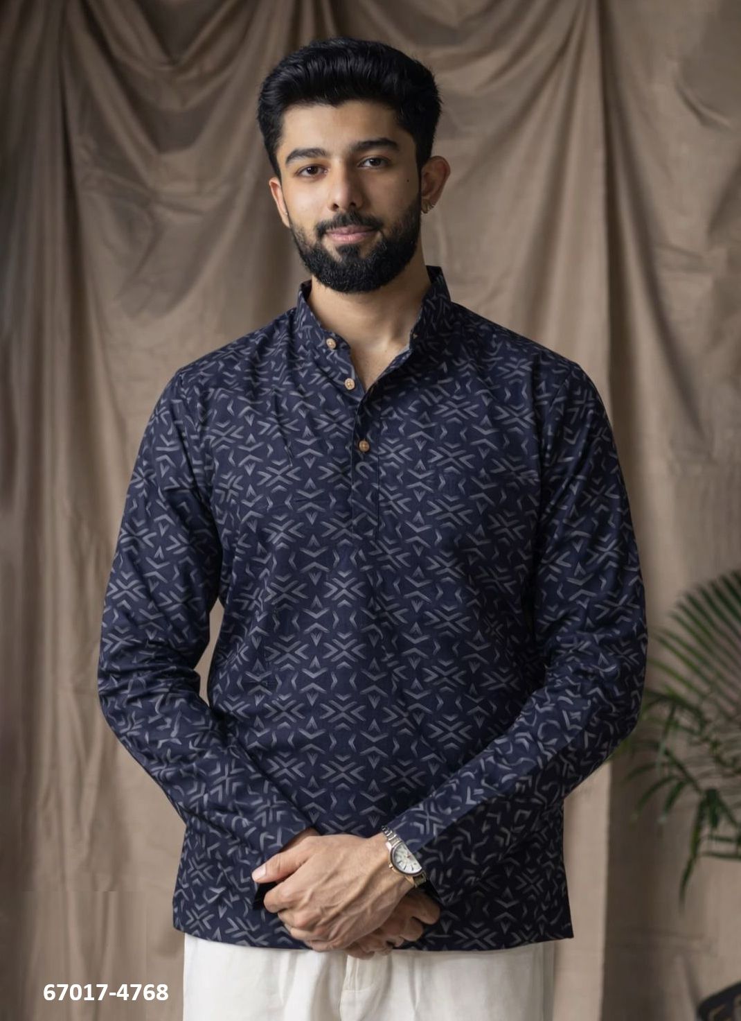 MEN'S SHORT KURTA - Catalog # 67017 (Set of 19 Men's Ethnic Wear)