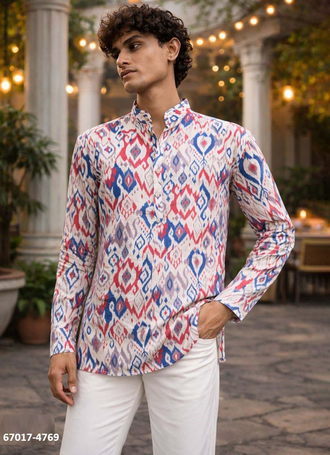 MEN'S SHORT KURTA - Catalog # 67017 (Set of 19 Men's Ethnic Wear)