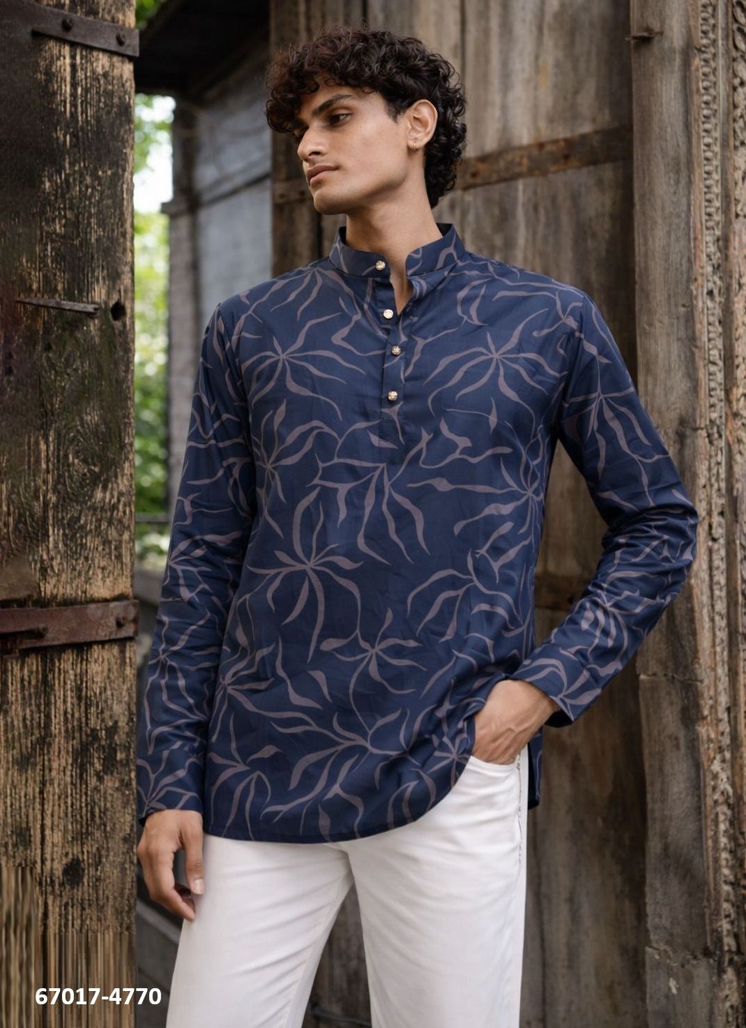 MEN'S SHORT KURTA - Catalog # 67017 (Set of 19 Men's Ethnic Wear)