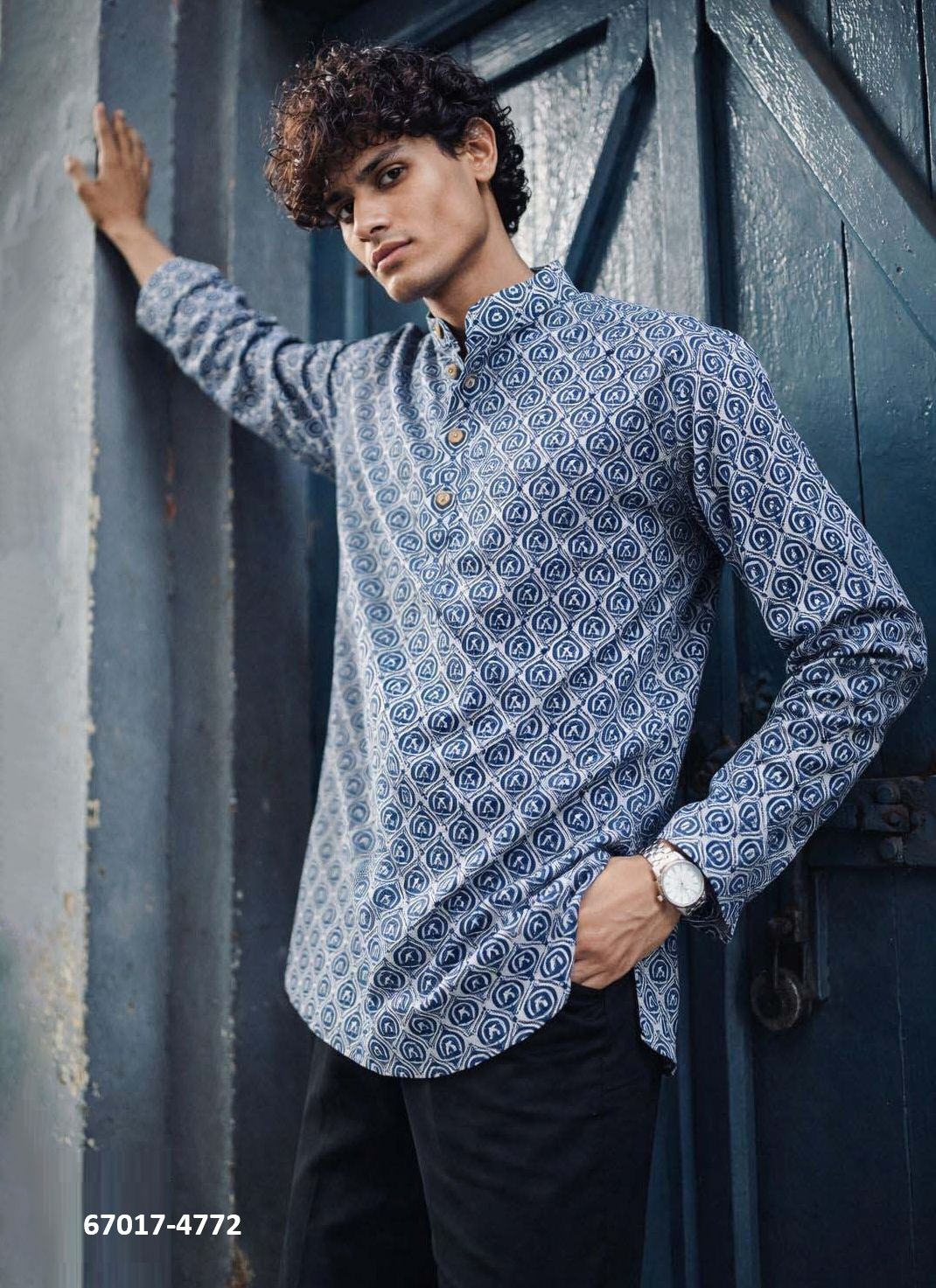MEN'S SHORT KURTA - Catalog # 67017 (Set of 19 Men's Ethnic Wear)
