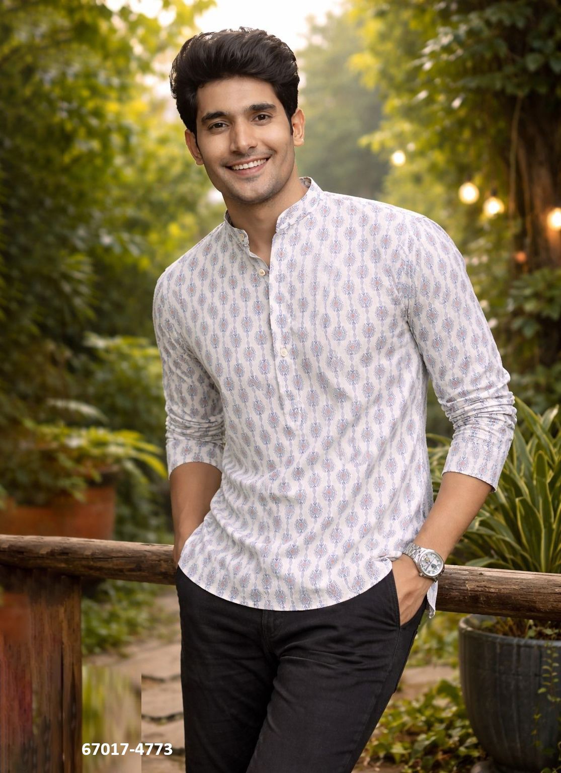 MEN'S SHORT KURTA - Catalog # 67017 (Set of 19 Men's Ethnic Wear)