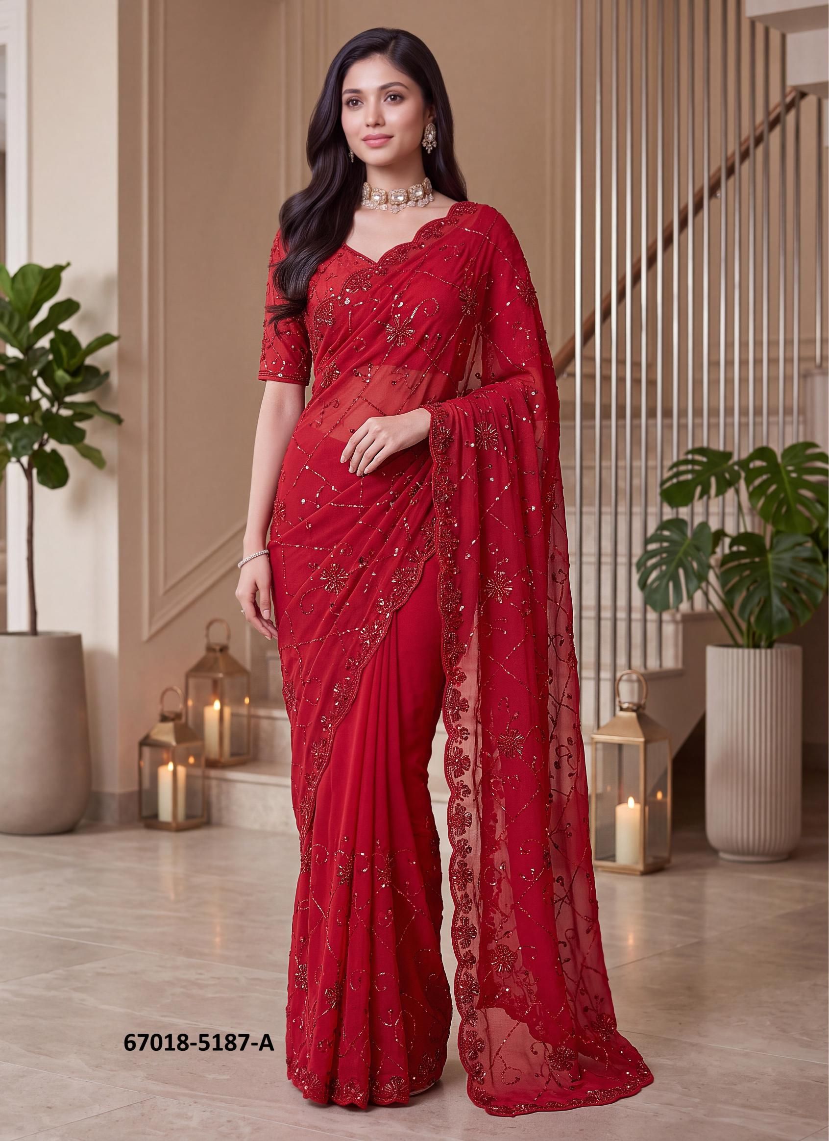 DESIGN 5187 - Catalog # 67018 (Set of 8 Sarees) DESIGN 5187 - Catalog # 67018 (Set of 8 Sarees)