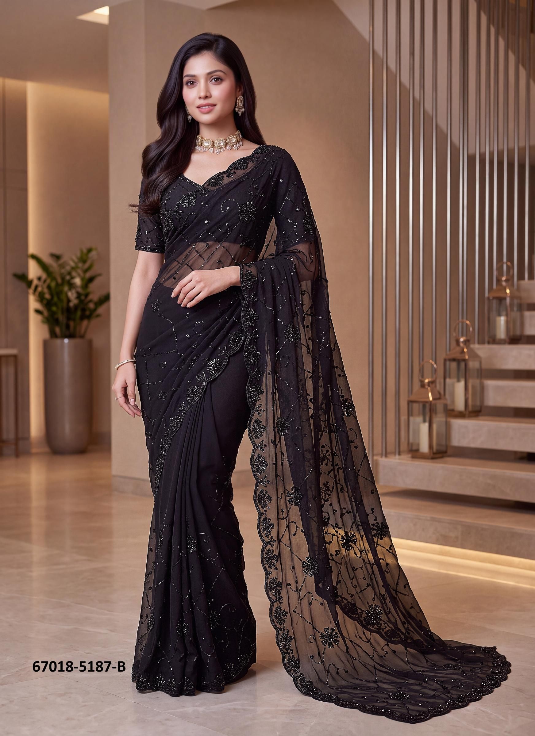 DESIGN 5187 - Catalog # 67018 (Set of 8 Sarees) DESIGN 5187 - Catalog # 67018 (Set of 8 Sarees)