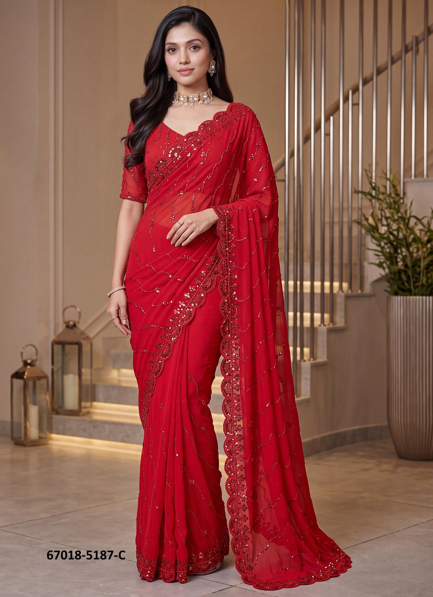 DESIGN 5187 - Catalog # 67018 (Set of 8 Sarees) DESIGN 5187 - Catalog # 67018 (Set of 8 Sarees)