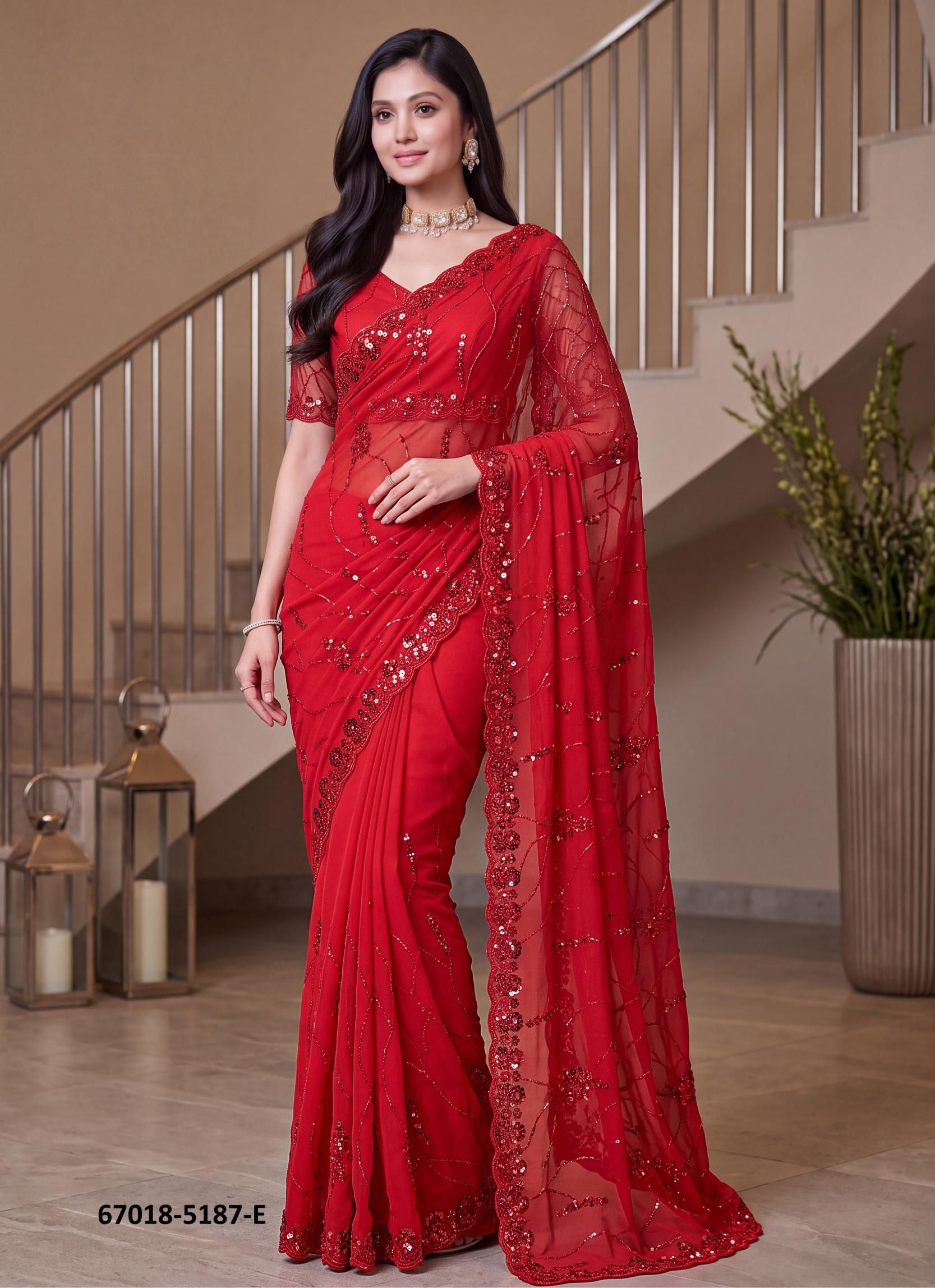 DESIGN 5187 - Catalog # 67018 (Set of 8 Sarees) DESIGN 5187 - Catalog # 67018 (Set of 8 Sarees)