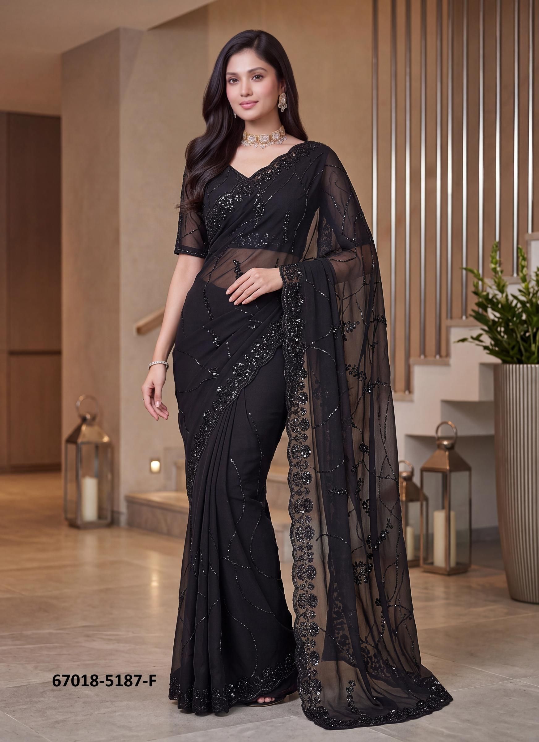 DESIGN 5187 - Catalog # 67018 (Set of 8 Sarees) DESIGN 5187 - Catalog # 67018 (Set of 8 Sarees)