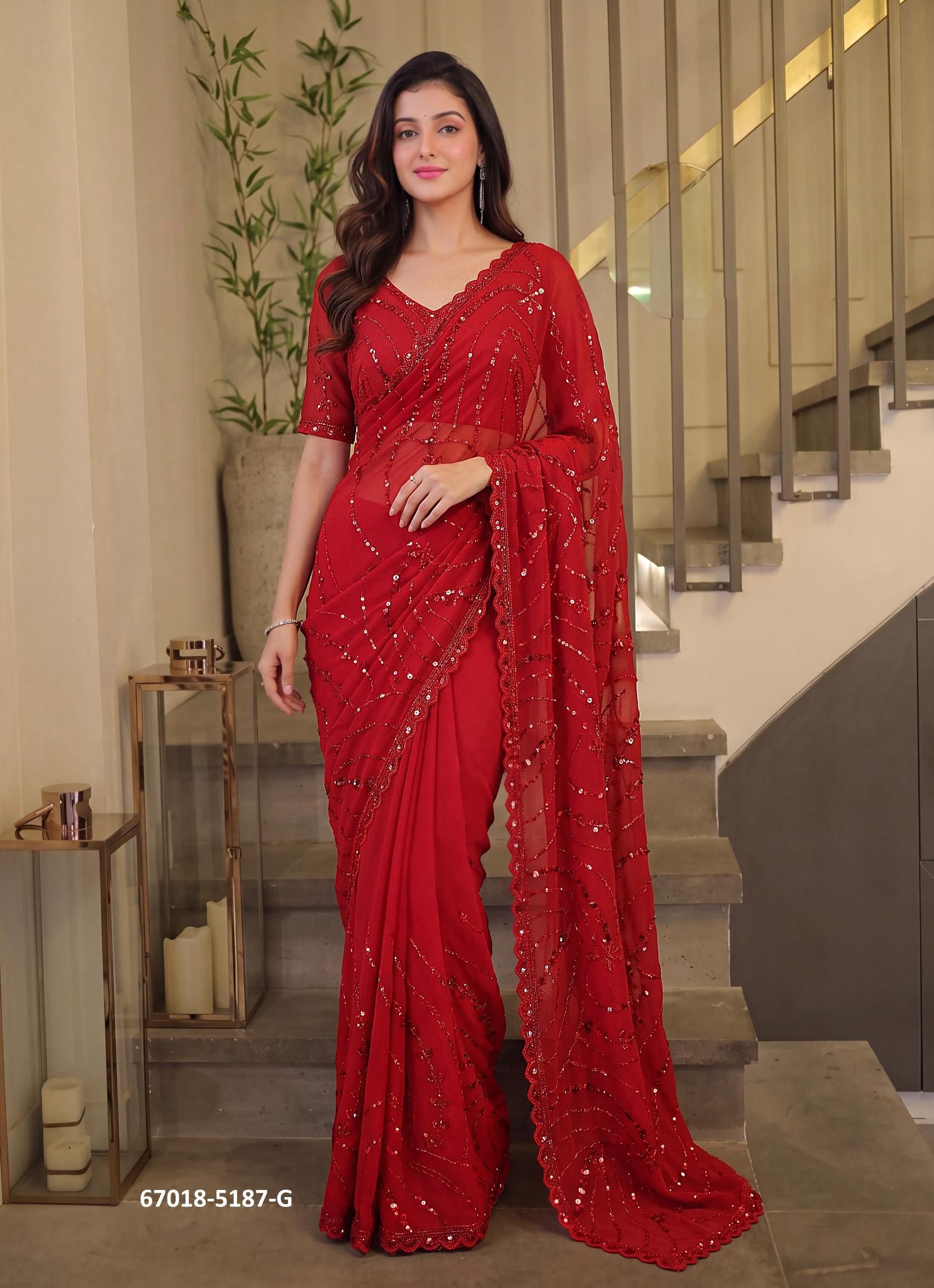 DESIGN 5187 - Catalog # 67018 (Set of 8 Sarees) DESIGN 5187 - Catalog # 67018 (Set of 8 Sarees)