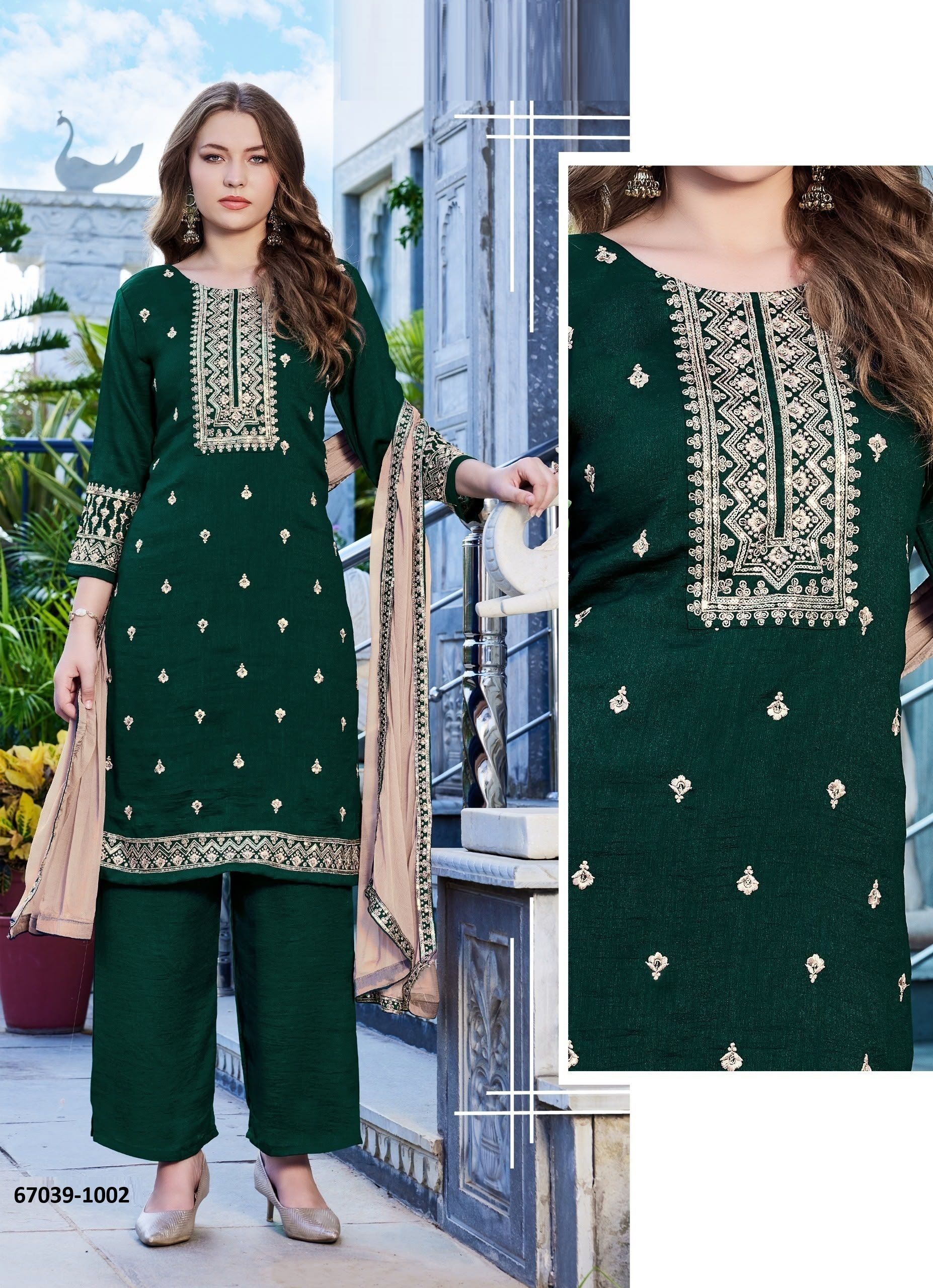 MOON LIGHT PLUS SIZE - Catalog # 67039 (Set of 20 SIZE-SETS [Readymade Salwar Suits])