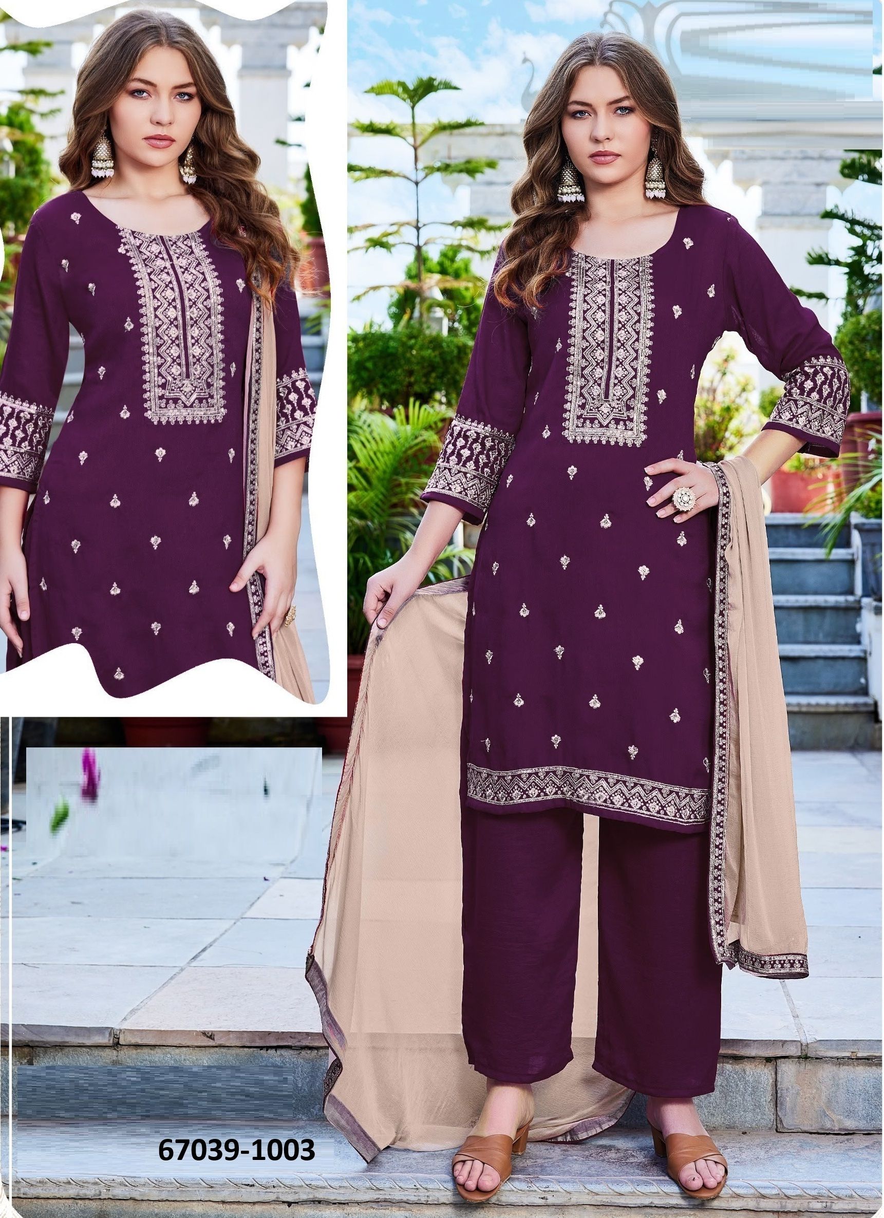 MOON LIGHT PLUS SIZE - Catalog # 67039 (Set of 20 SIZE-SETS [Readymade Salwar Suits])