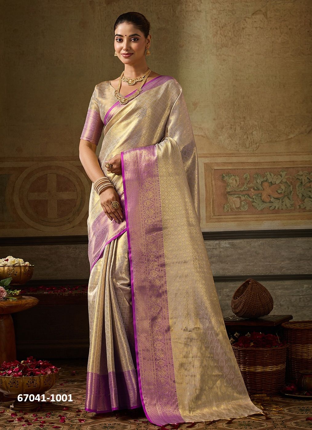 KANCHI PATTU SILK - Catalog # 67041 (Set of 7 Sarees) KANCHI PATTU SILK - Catalog # 67041 (Set of 7 Sarees)
