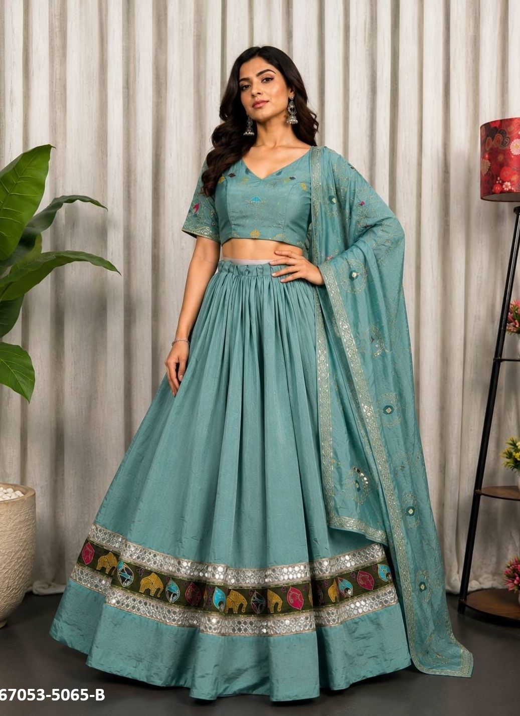 DESIGN 5065 - Catalog # 67053 (Set of 2 Readymade Lehengas) DESIGN 5065 - Catalog # 67053 (Set of 2 Readymade Lehengas)