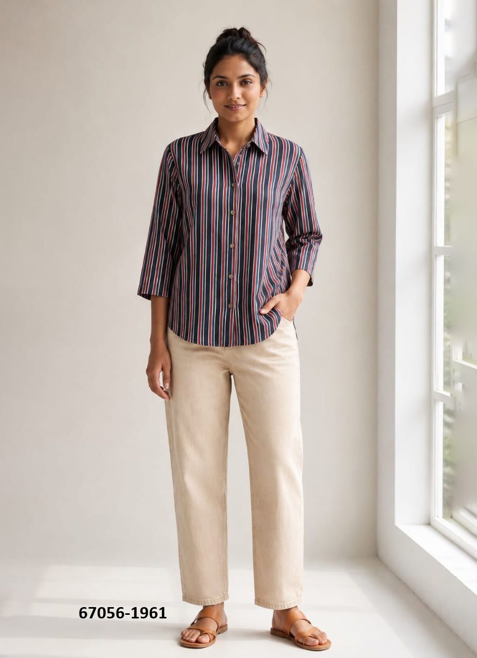 BUTTON DOWN MUL MUL COTTON SHIRTS 1961 - Catalog # 67056 (Set of 10 Readymade Women's Kurtis / Tops) BUTTON DOWN MUL MUL COTTON SHIRTS 1961 - Catalog # 67056 (Set of 10 Readymade Women's Kurtis / Tops)