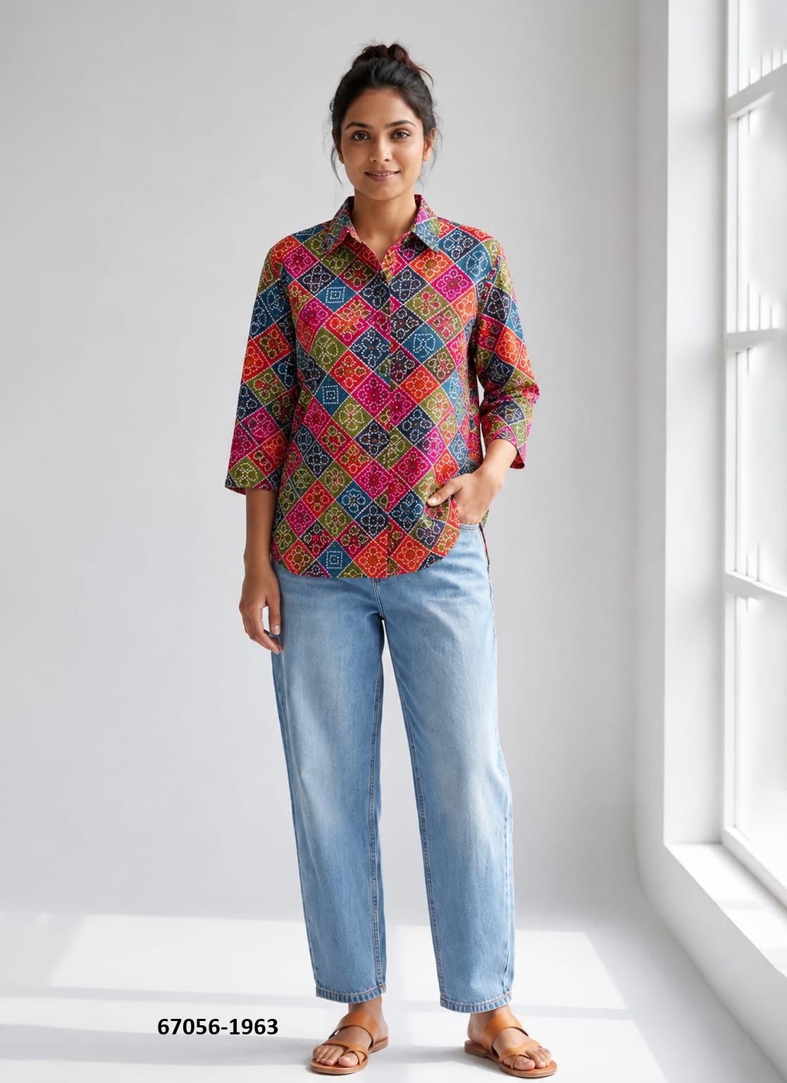 BUTTON DOWN MUL MUL COTTON SHIRTS 1961 - Catalog # 67056 (Set of 10 Readymade Women's Kurtis / Tops) BUTTON DOWN MUL MUL COTTON SHIRTS 1961 - Catalog # 67056 (Set of 10 Readymade Women's Kurtis / Tops)