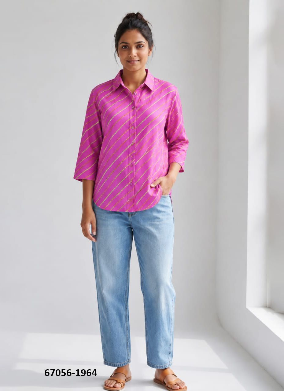 BUTTON DOWN MUL MUL COTTON SHIRTS 1961 - Catalog # 67056 (Set of 10 Readymade Women's Kurtis / Tops) BUTTON DOWN MUL MUL COTTON SHIRTS 1961 - Catalog # 67056 (Set of 10 Readymade Women's Kurtis / Tops)