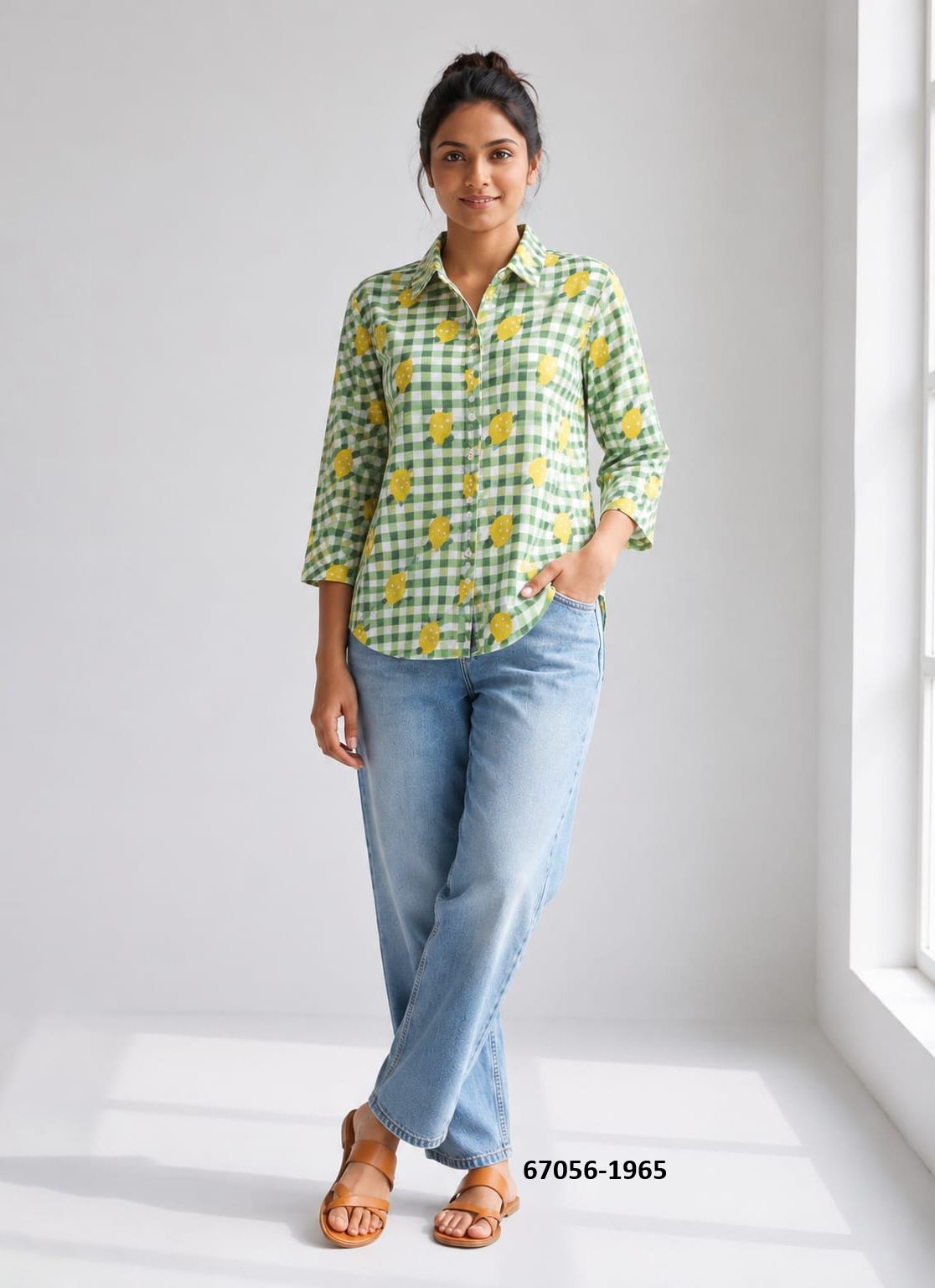 BUTTON DOWN MUL MUL COTTON SHIRTS 1961 - Catalog # 67056 (Set of 10 Readymade Women's Kurtis / Tops) BUTTON DOWN MUL MUL COTTON SHIRTS 1961 - Catalog # 67056 (Set of 10 Readymade Women's Kurtis / Tops)