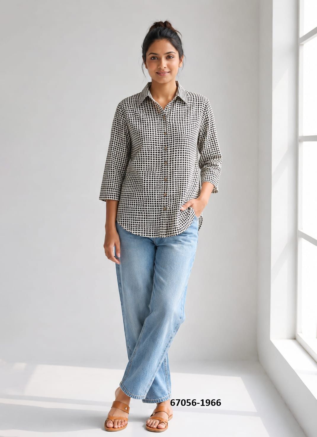 BUTTON DOWN MUL MUL COTTON SHIRTS 1961 - Catalog # 67056 (Set of 10 Readymade Women's Kurtis / Tops) BUTTON DOWN MUL MUL COTTON SHIRTS 1961 - Catalog # 67056 (Set of 10 Readymade Women's Kurtis / Tops)