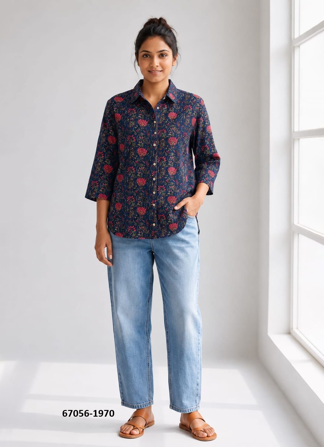 BUTTON DOWN MUL MUL COTTON SHIRTS 1961 - Catalog # 67056 (Set of 10 Readymade Women's Kurtis / Tops) BUTTON DOWN MUL MUL COTTON SHIRTS 1961 - Catalog # 67056 (Set of 10 Readymade Women's Kurtis / Tops)