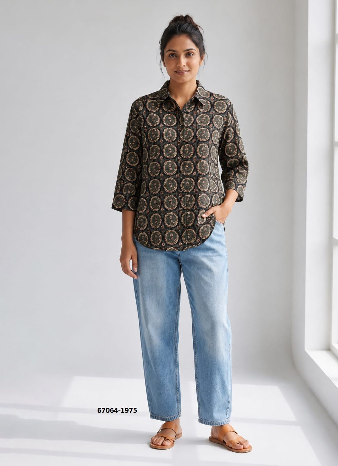 BUTTON DOWN MUL MUL COTTON SHIRTS 1971 - Catalog # 67064 (Set of 10 Readymade Women's Kurtis / Tops) BUTTON DOWN MUL MUL COTTON SHIRTS 1971 - Catalog # 67064 (Set of 10 Readymade Women's Kurtis / Tops)