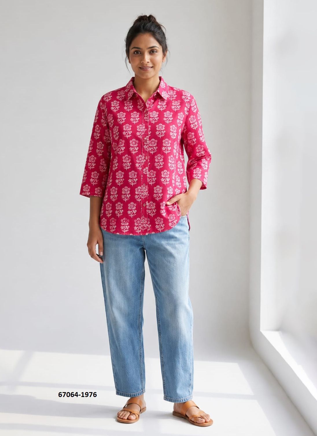 BUTTON DOWN MUL MUL COTTON SHIRTS 1971 - Catalog # 67064 (Set of 10 Readymade Women's Kurtis / Tops) BUTTON DOWN MUL MUL COTTON SHIRTS 1971 - Catalog # 67064 (Set of 10 Readymade Women's Kurtis / Tops)