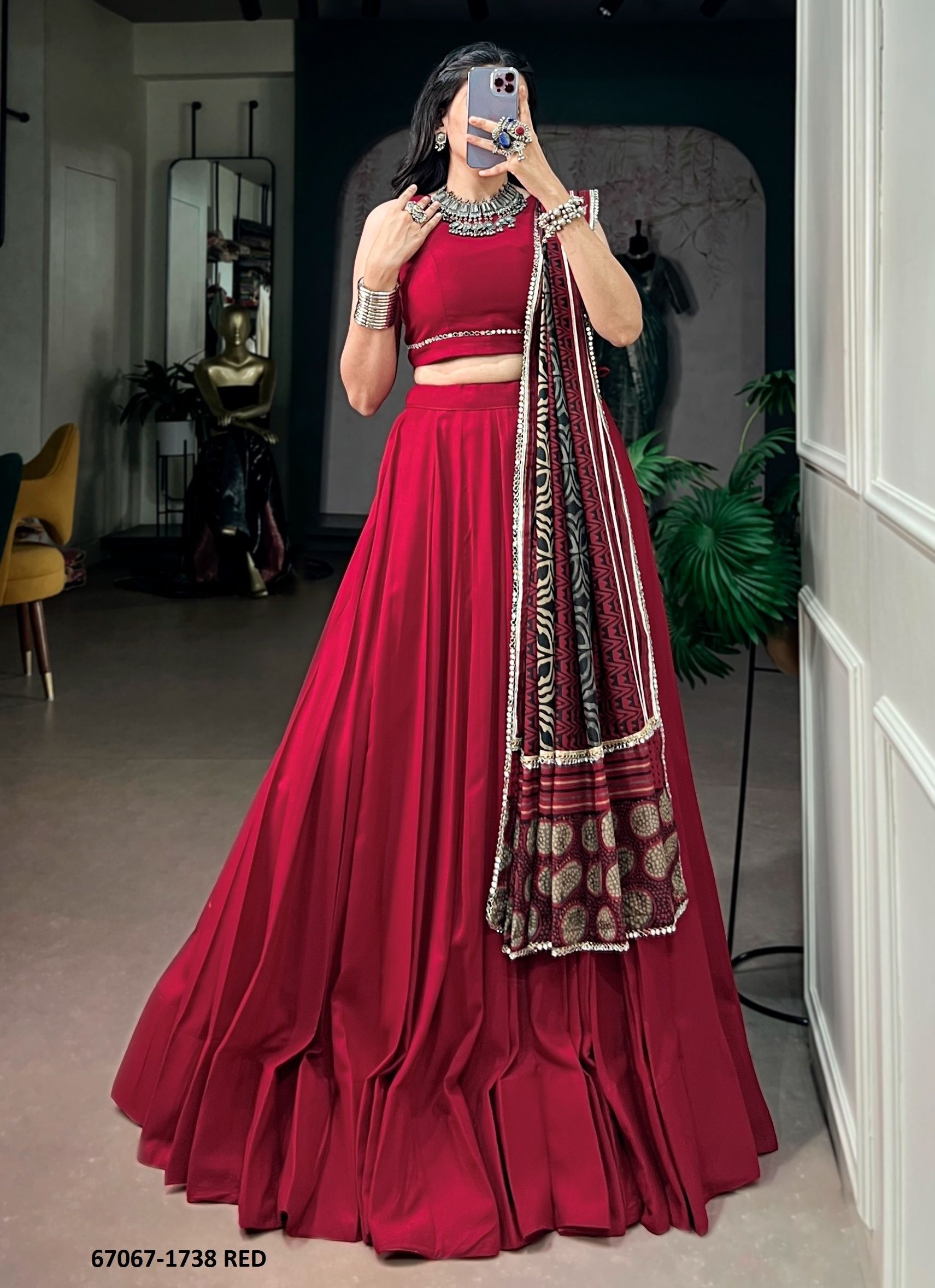 DESIGN 1738 - Catalog # 67067 (Set of 4 Readymade Lehengas) DESIGN 1738 - Catalog # 67067 (Set of 4 Readymade Lehengas)