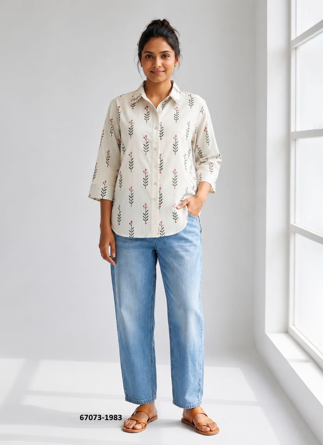 BUTTON DOWN MUL MUL COTTON SHIRTS 1981 - Catalog # 67073 (Set of 10 Readymade Women's Kurtis / Tops) BUTTON DOWN MUL MUL COTTON SHIRTS 1981 - Catalog # 67073 (Set of 10 Readymade Women's Kurtis / Tops)