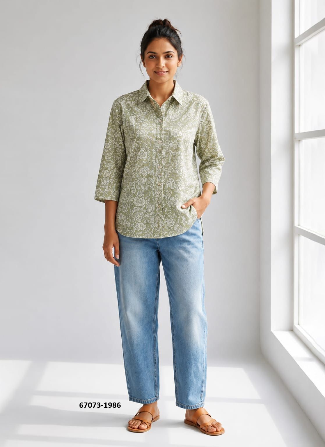 BUTTON DOWN MUL MUL COTTON SHIRTS 1981 - Catalog # 67073 (Set of 10 Readymade Women's Kurtis / Tops) BUTTON DOWN MUL MUL COTTON SHIRTS 1981 - Catalog # 67073 (Set of 10 Readymade Women's Kurtis / Tops)