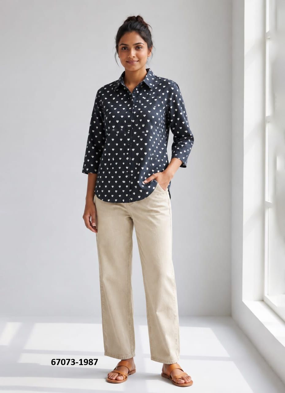 BUTTON DOWN MUL MUL COTTON SHIRTS 1981 - Catalog # 67073 (Set of 10 Readymade Women's Kurtis / Tops) BUTTON DOWN MUL MUL COTTON SHIRTS 1981 - Catalog # 67073 (Set of 10 Readymade Women's Kurtis / Tops)