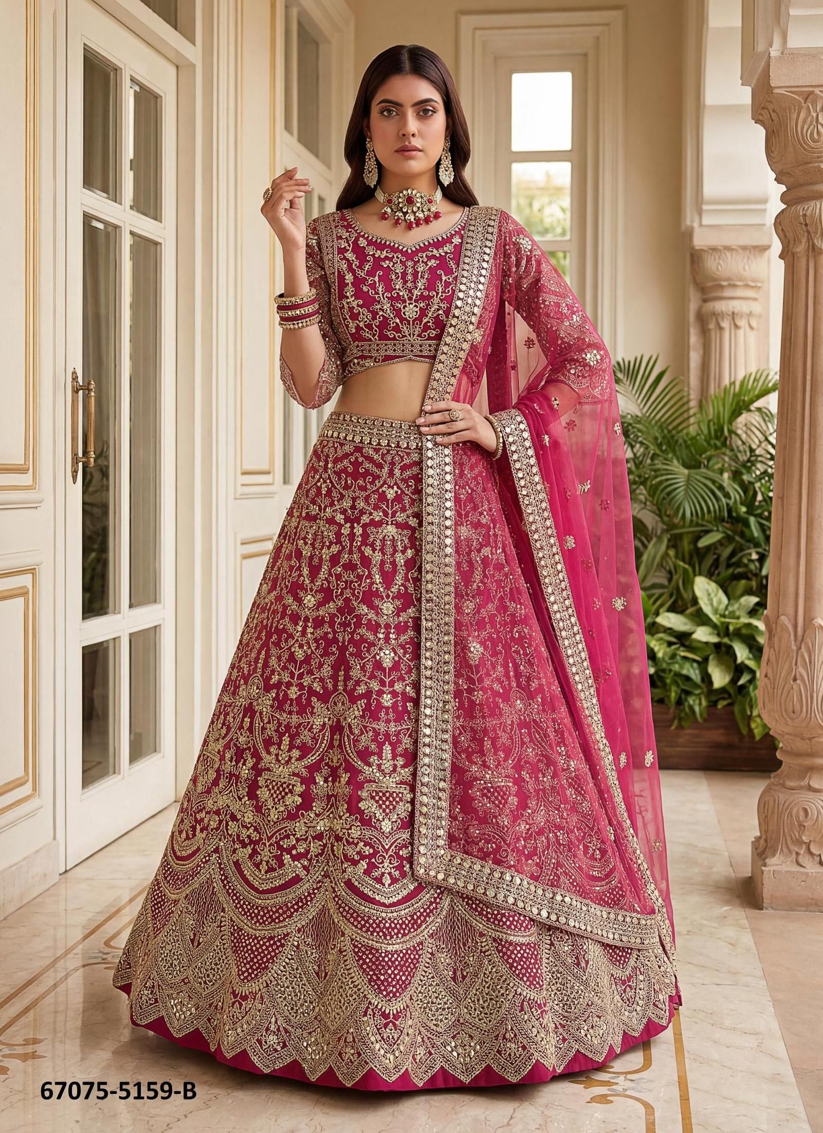 DESIGN 5159 - Catalog # 67075 (Set of 3 Semi-Stitched Lehengas) DESIGN 5159 - Catalog # 67075 (Set of 3 Semi-Stitched Lehengas)