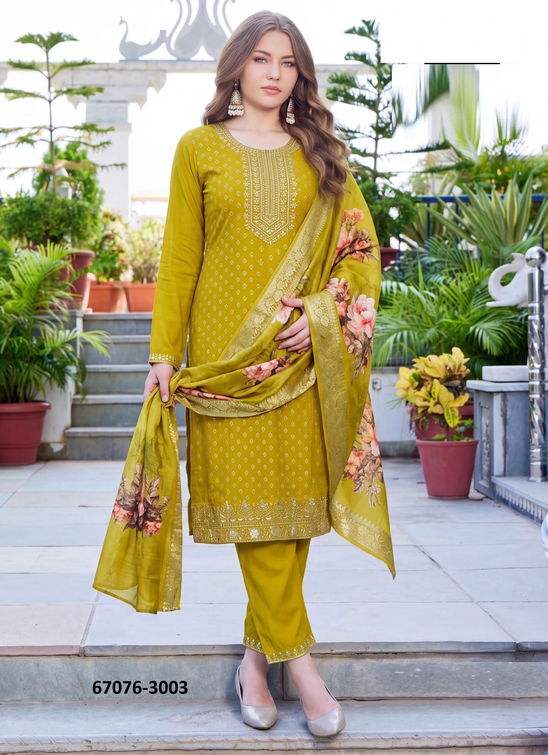 SHALIMAR PLUS SIZE - Catalog # 67076 (Set of 20 SIZE-SETS [Readymade Salwar Suits])