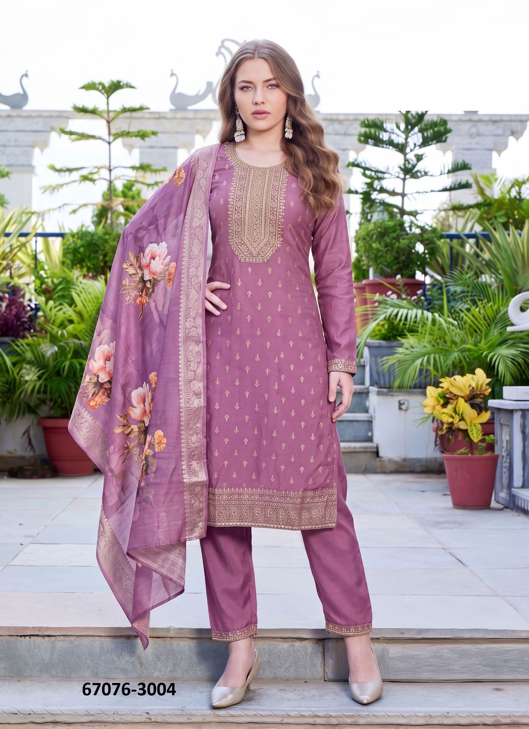 SHALIMAR PLUS SIZE - Catalog # 67076 (Set of 20 SIZE-SETS [Readymade Salwar Suits])