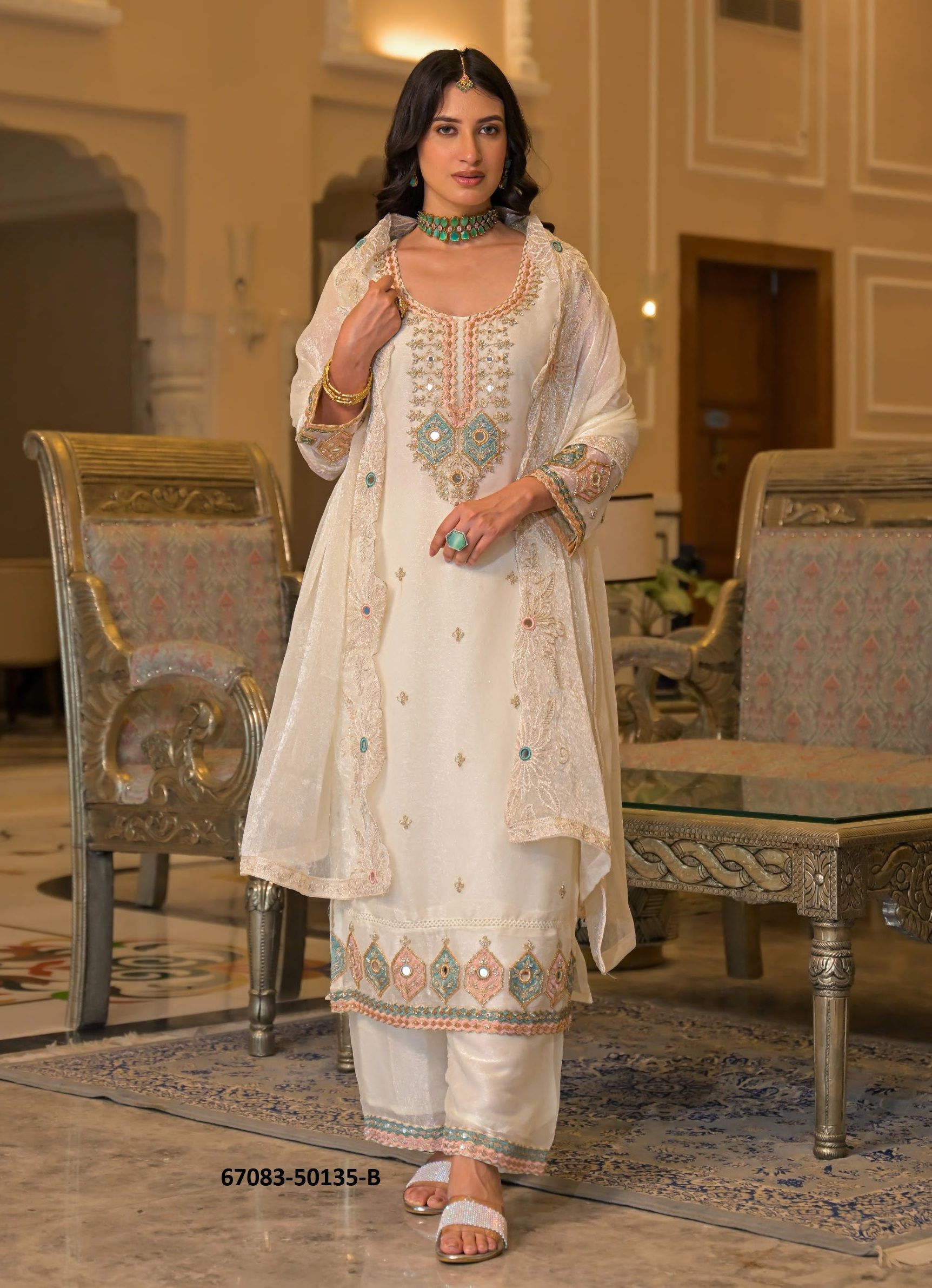 DESIGN 50135 - Catalog # 67083 (Set of 5 SIZE-SETS [Readymade Salwar Suits])