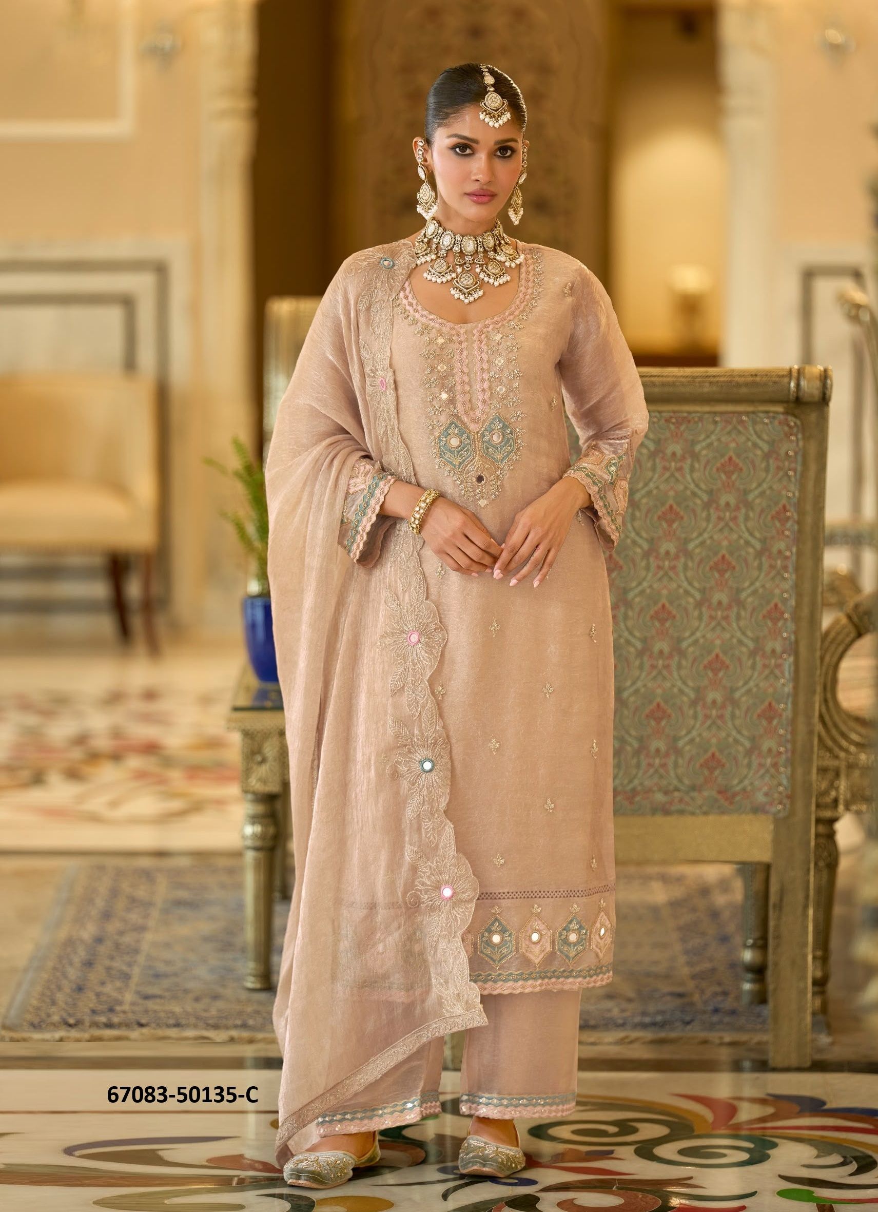 DESIGN 50135 - Catalog # 67083 (Set of 5 SIZE-SETS [Readymade Salwar Suits])