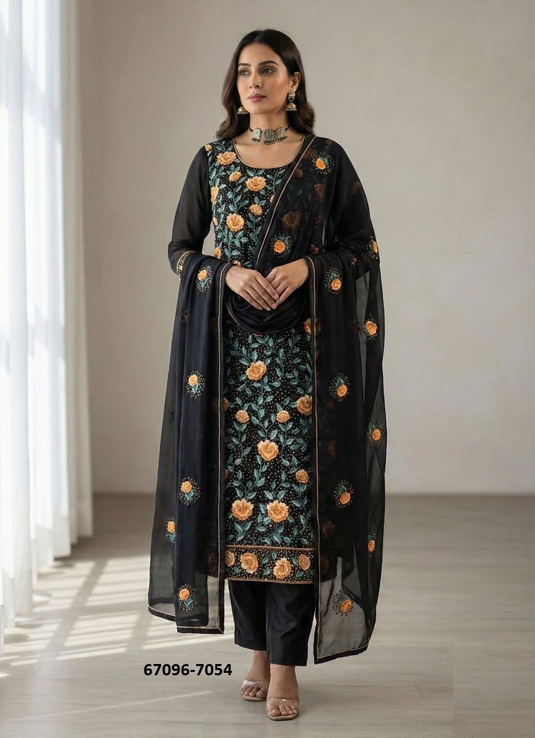 DESIGN 7054 - Catalog # 67096 (Set of 4 Readymade Salwar Suits) DESIGN 7054 - Catalog # 67096 (Set of 4 Readymade Salwar Suits)