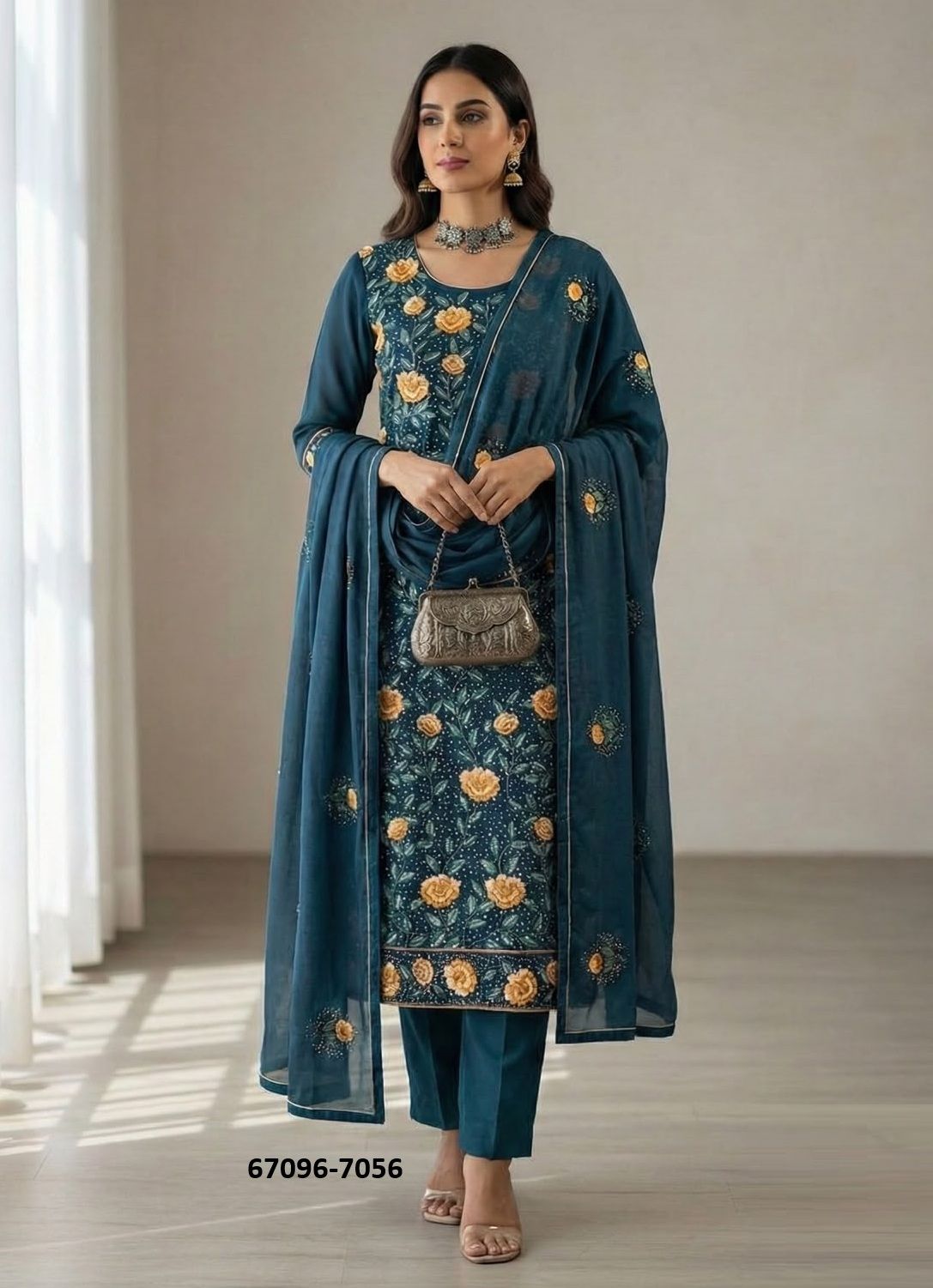 DESIGN 7054 - Catalog # 67096 (Set of 4 Readymade Salwar Suits) DESIGN 7054 - Catalog # 67096 (Set of 4 Readymade Salwar Suits)