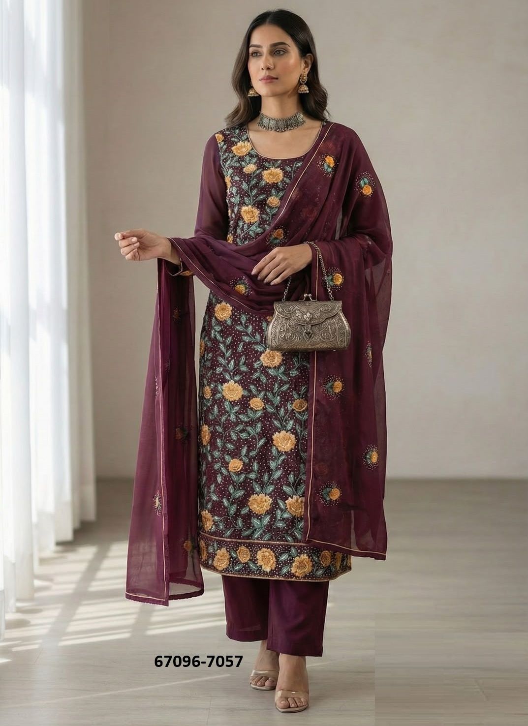DESIGN 7054 - Catalog # 67096 (Set of 4 Readymade Salwar Suits) DESIGN 7054 - Catalog # 67096 (Set of 4 Readymade Salwar Suits)
